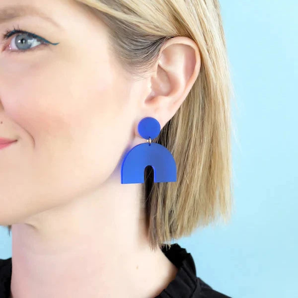 Dainty Blue Small Earrings for Women - Elegant Minimalist Studs for Everyday Wear, Gift Giving & Special Occasions