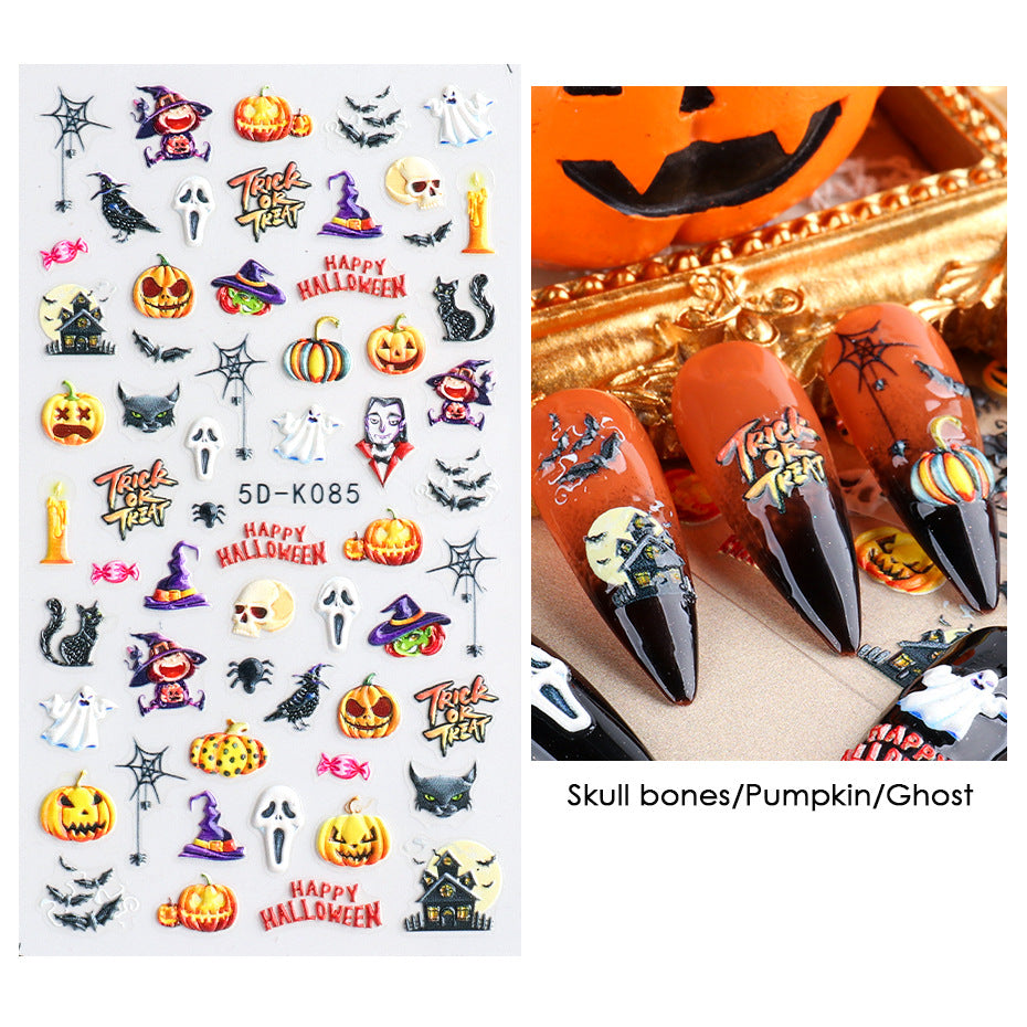 Halloween Nail Art Stickers - Self-Adhesive Nail Decals for Halloween Party, Costume, and Festival - Perfect for DIY Nail Designs, Cosplay, and Spooky Celebrations
