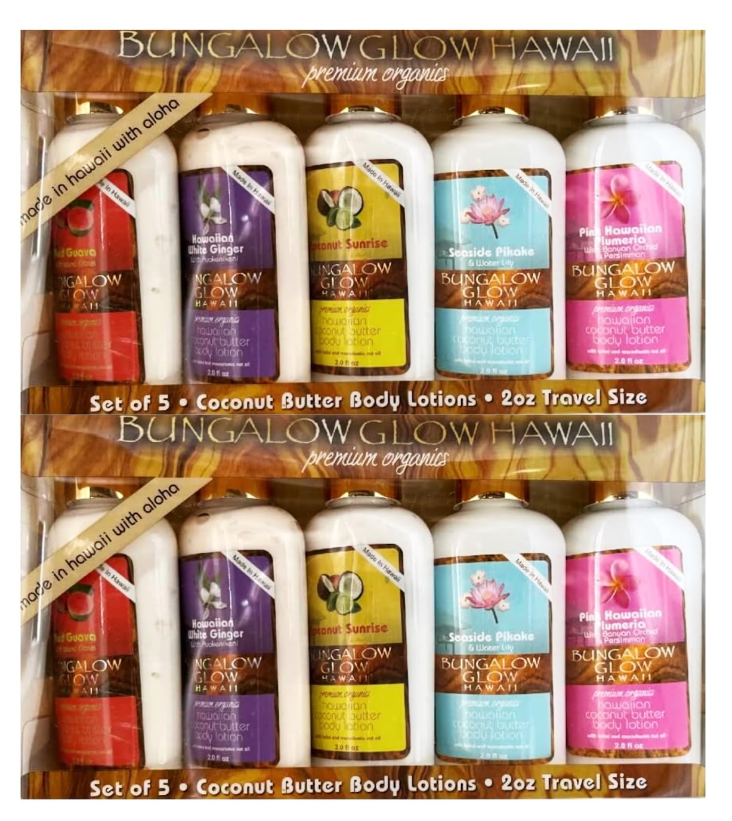 Bungalow Glow Premium Organic Coconut Butter Body Lotion - 5 Pack (2 Oz Each) - Pack of 2 - Hydrating & Nourishing for Dry Skin - Perfect for Daily Moisturizing & Spa Days