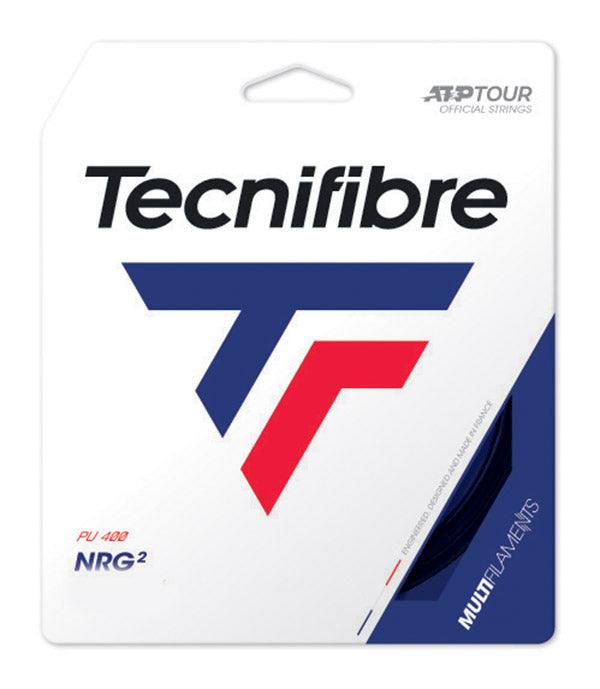 Tecnifibre NRG2 16 Tennis String Set - Black | High-Performance Tennis Strings for Power & Comfort | Perfect for Competitive Play & Training Sessions