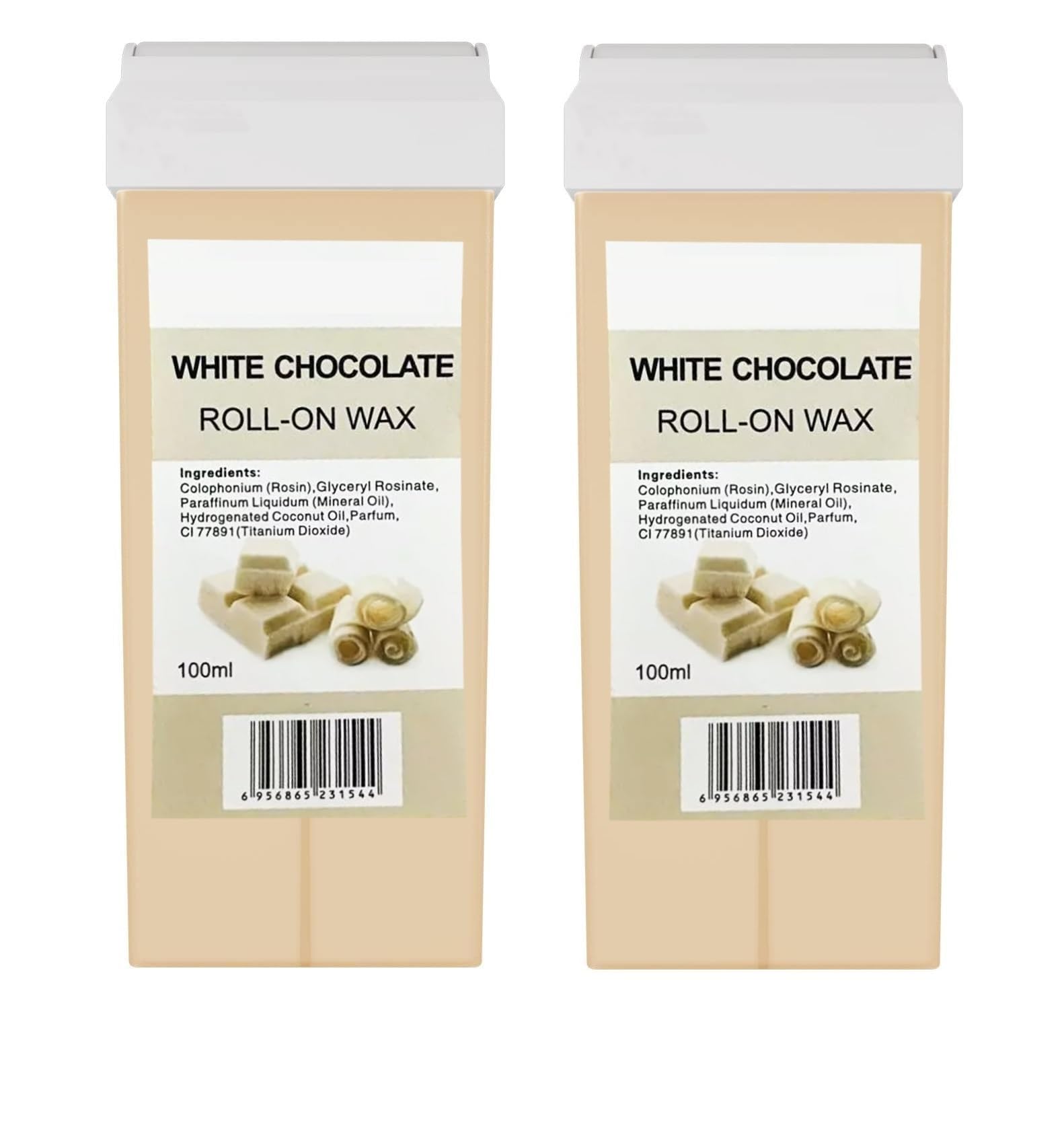 URBANMAC White Chocolate Roll-On Wax Kit for Women - 2 Refill Wax Tubes (100ml) | Painless Hair Removal for Legs, Arms & Bikini Line | At-Home Waxing Solution