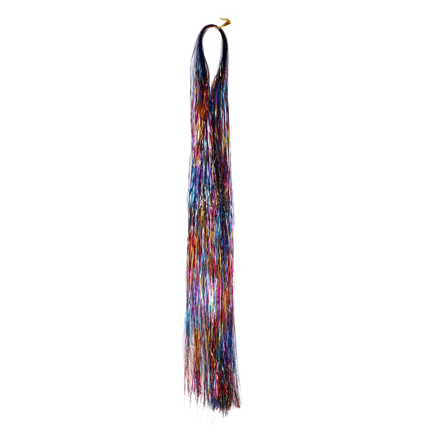Kabello Glitter Tinsel Hair Extensions - Shimmering Multicolor Clip-in Hair Accessories for Parties, Raves & Festivals | Eye-Catching & Reusable