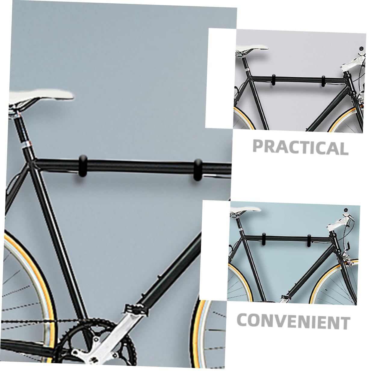 8-Piece Jojofuny Bike Hooks - Heavy Duty Carbon Steel Bicycle Rack for Garage, Wall & Ceiling Mount - Perfect for Storing Electric Bikes, Mountain Bikes & Road Bikes - Space Saving Bike Storage Solution for Home & Garage Organization