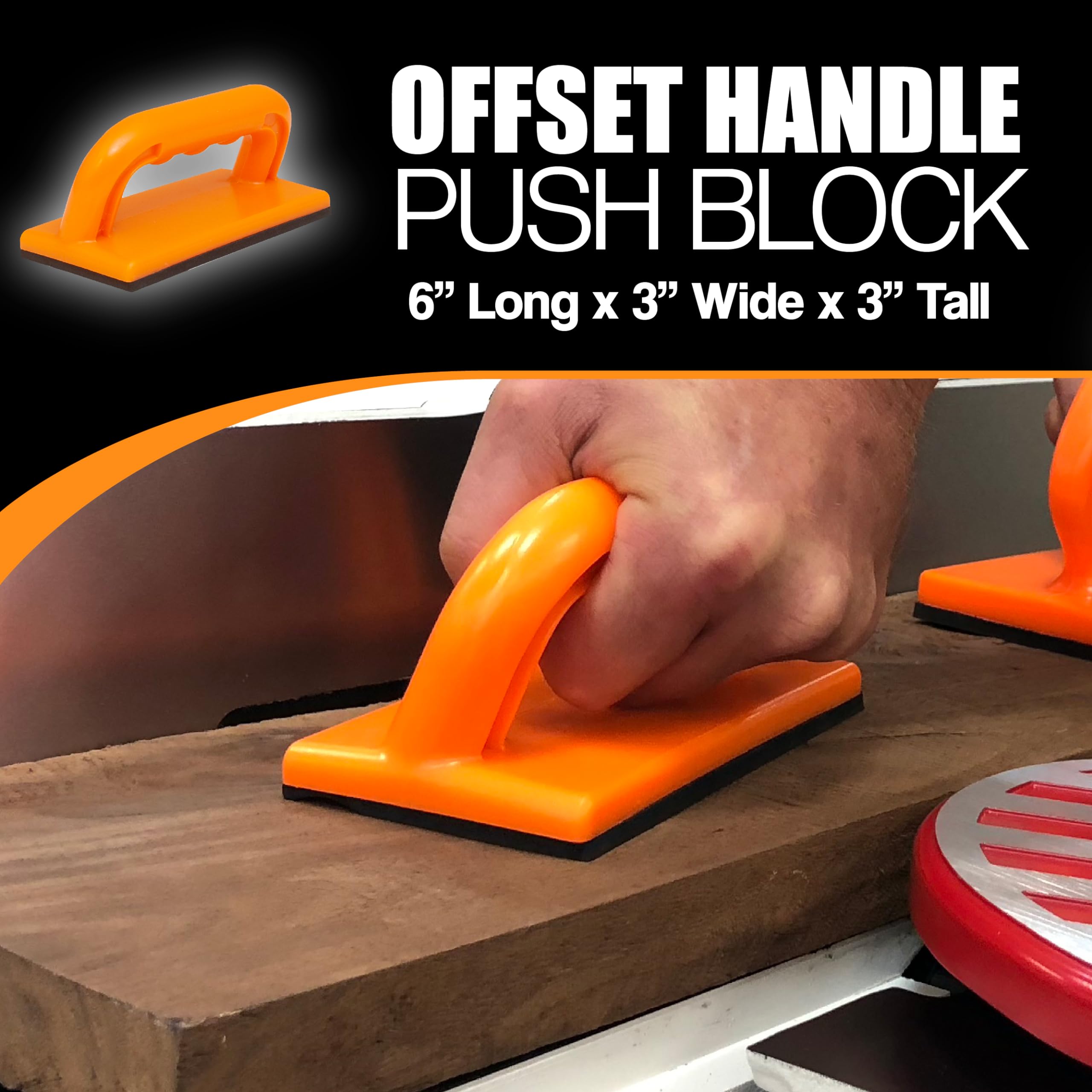5-Piece Safety Push Block and Push Stick Set in Bright Orange - Essential for Router Tables, Jointers, Band Saws & Woodworking Machinery | Perfect for Workshop Safety & Precision Wood Cutting