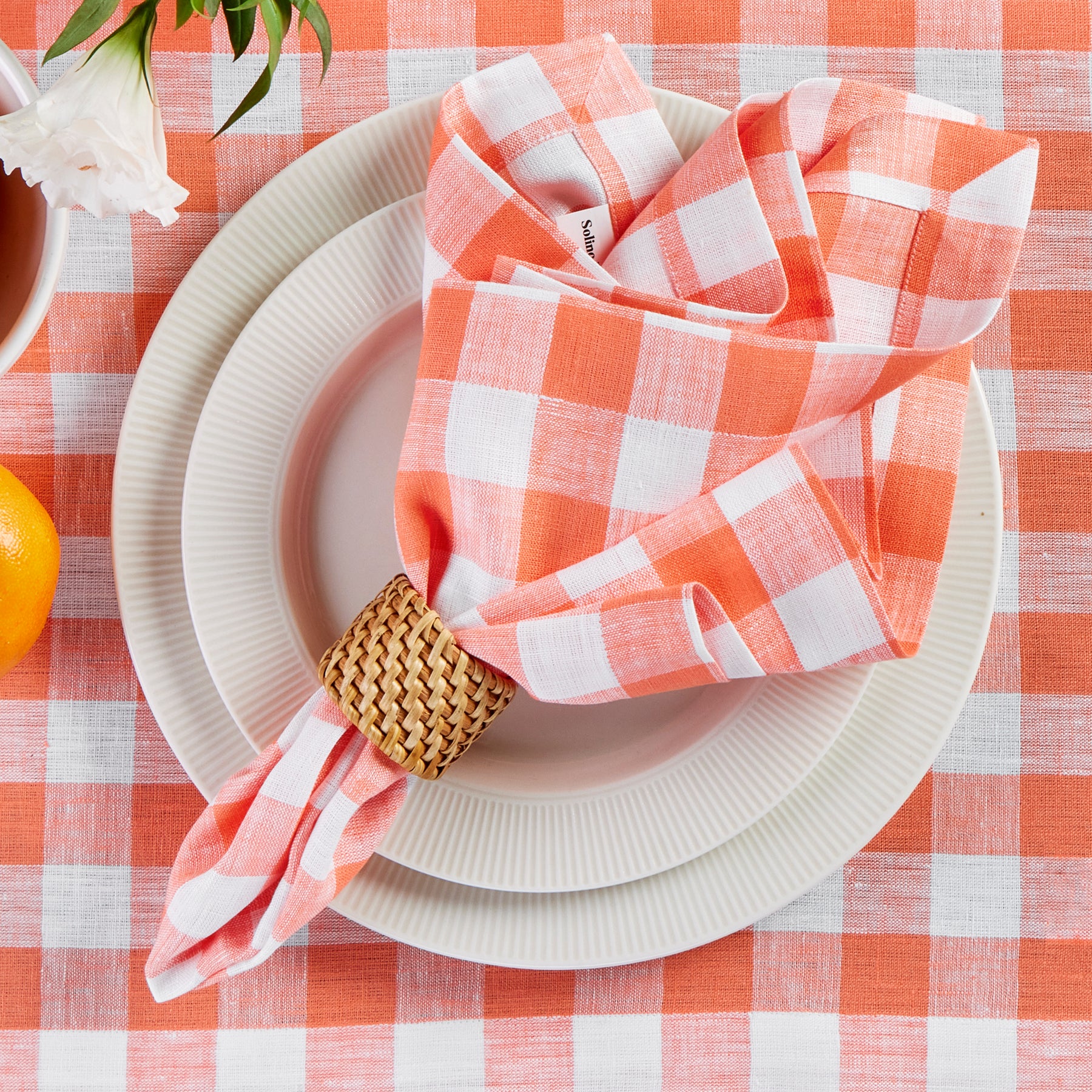 Morgan Check Napkins, Set of 4 - Premium Cotton Table Napkins for Dinner Parties, Weddings & Everyday Use