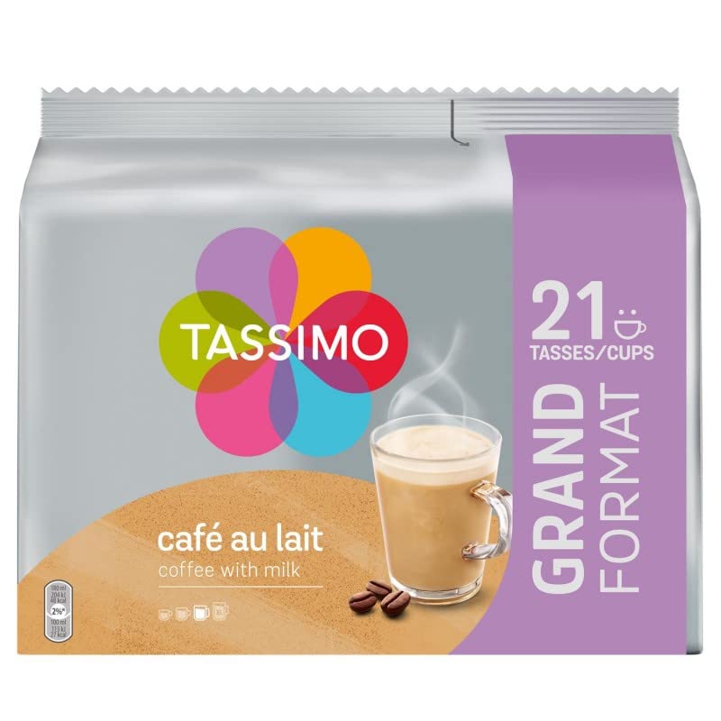 Tassimo Coffee Au Lait Coffee Pods - 242g (Pack of 3) - Compatible with Tassimo Brewers - Perfect for Home, Office & Breakfast Time