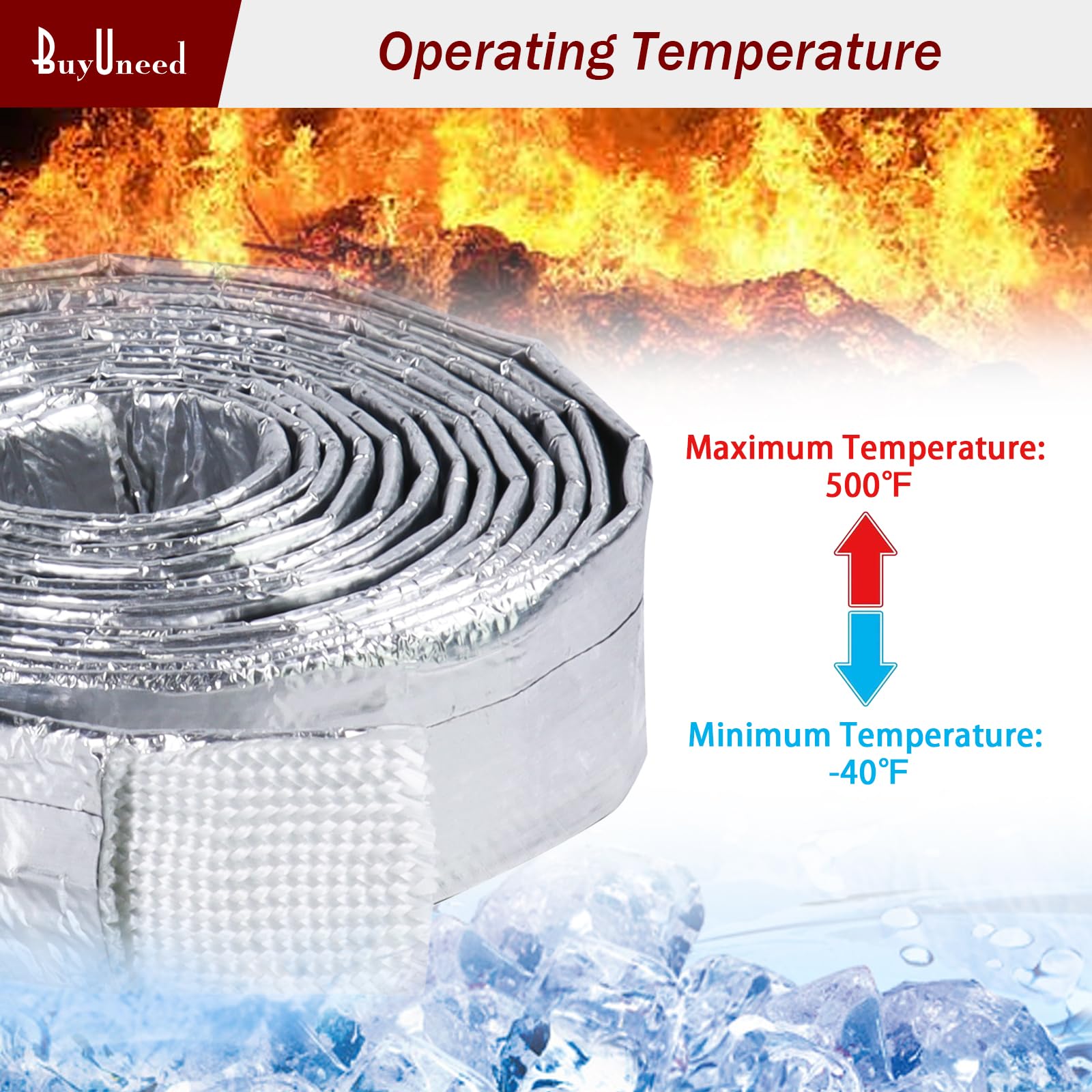 High-Temperature Car Aluminized Sleeving Heat Shield Roll - 1/2