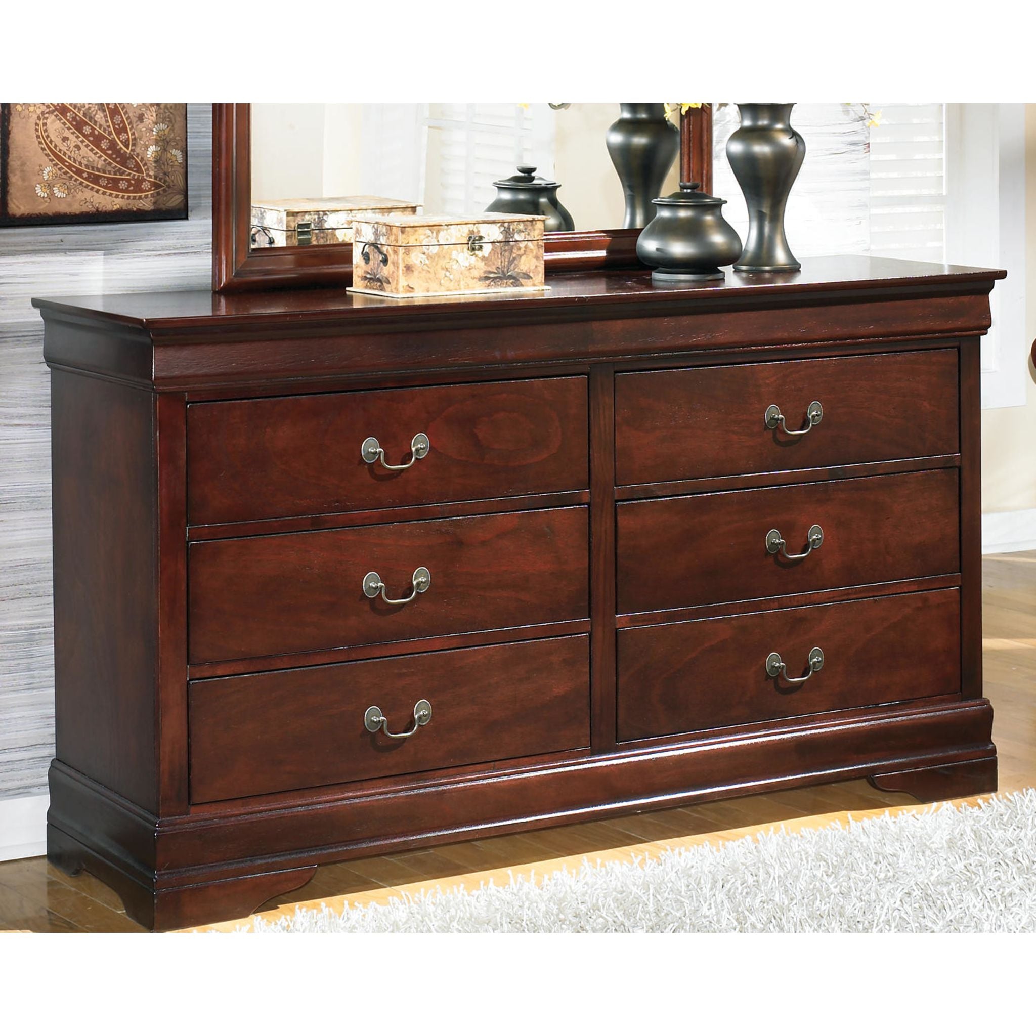Alisdair Dresser - Dark Brown Wooden Dresser with 6 Drawers for Bedroom & Living Room Storage