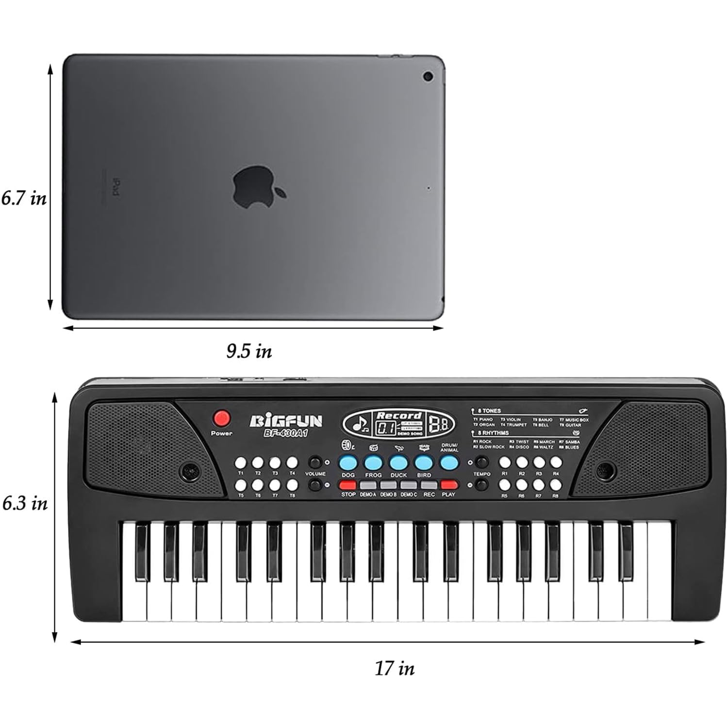 LeeQee 37-Key Portable Electronic Keyboard Piano for Kids Ages 3-9 | Black Mini Piano with Built-in Microphone | Educational Musical Toy Gift for Boys & Girls | Perfect for Home Learning, Birthday Gifts & Early Music Education