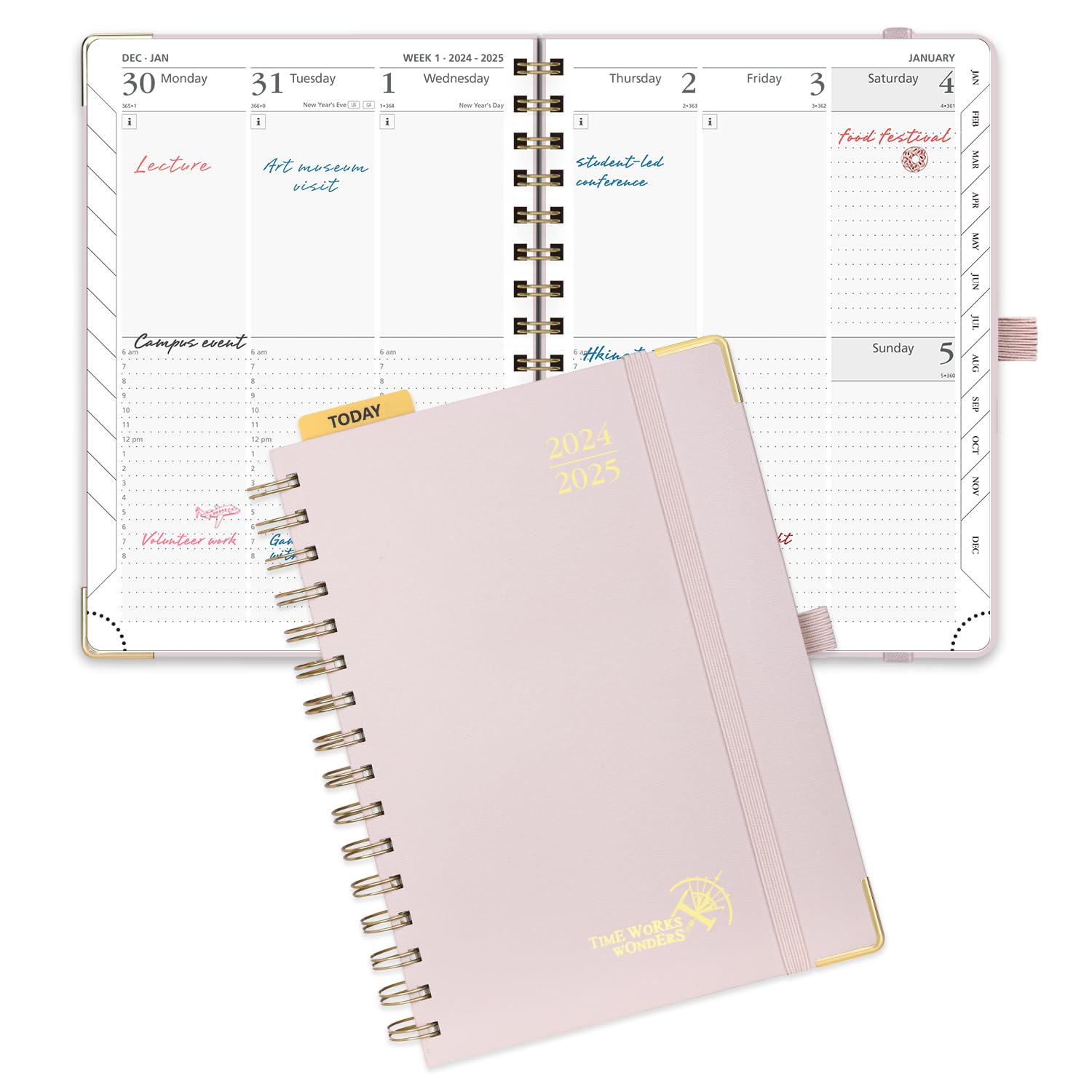 POPRUN 2024-2025 Academic Planner (July 2024-June 2025) - Daily, Weekly & Monthly Organizer with Hourly Time Slots, 6.25