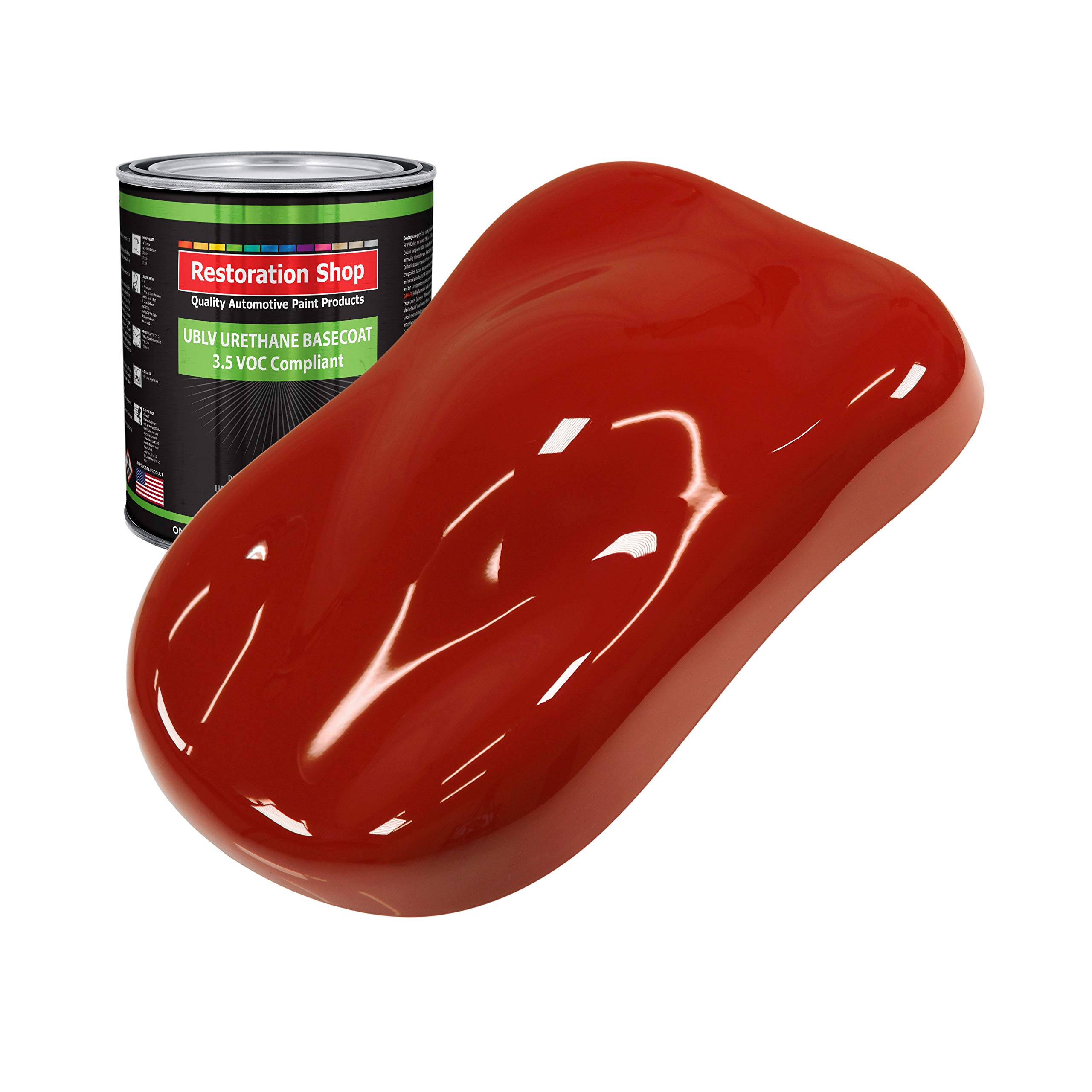 Candy Apple Red Low VOC Urethane Basecoat Auto Paint - 1 Quart Professional High Gloss Automotive Refinish Coating for Cars & Trucks - Perfect for Vehicle Restoration & Custom Paint Jobs