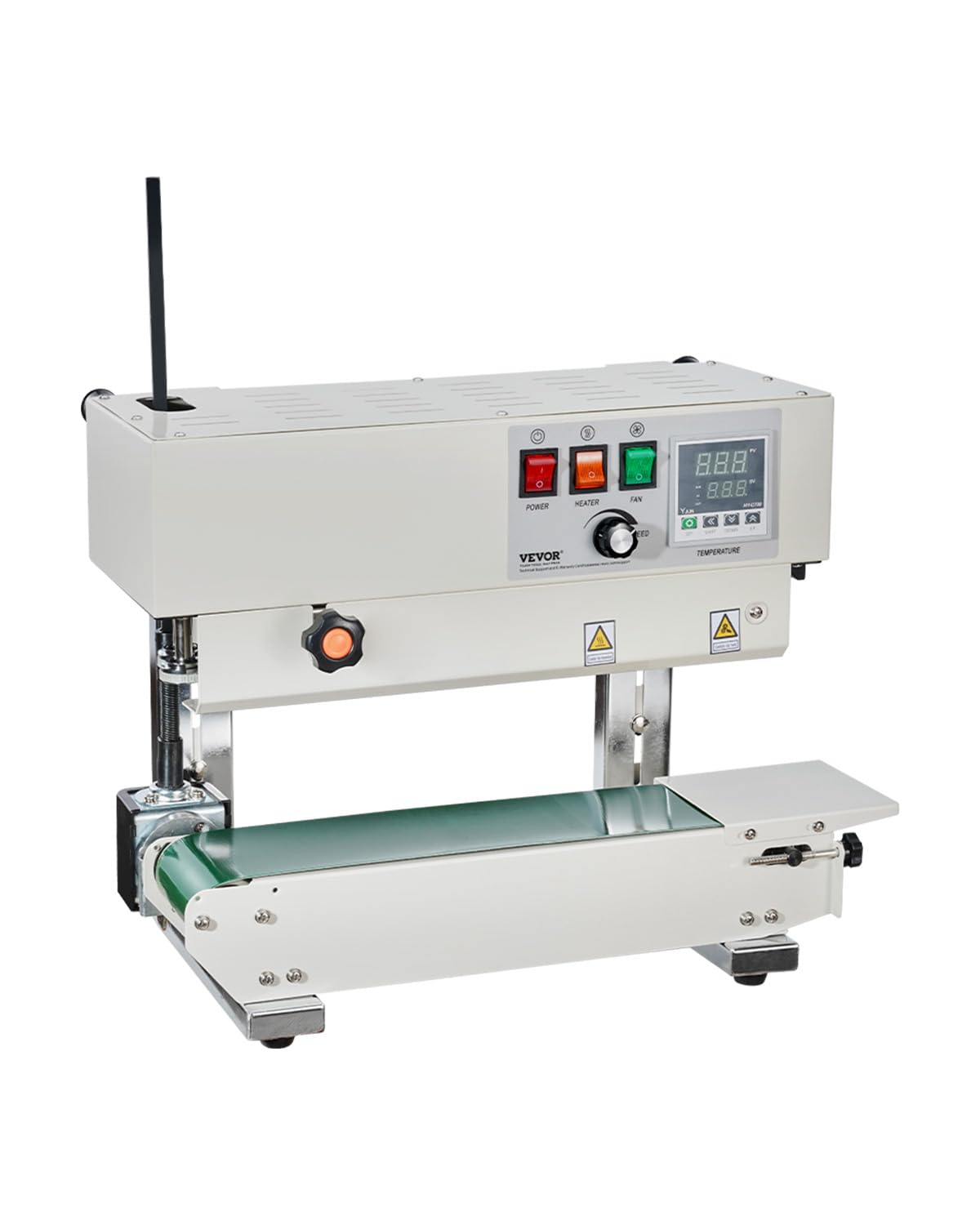 VEVOR Continuous Band Sealer Machine - 6-12mm Adjustable Seal Width, Digital Temperature Control for 0.02-0.8mm Plastic Bags | Food Packaging, Industrial Sealing, Warehouse Use | Commercial Bag Sealing Equipment for Plastic Films & Pouches