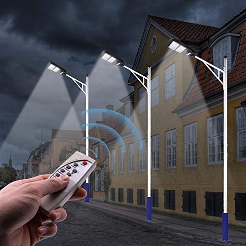 DAVEBELLA 60W 120-LED Solar Powered Motion Sensor Outdoor Lights with Auto On/Off & Radar Detection - Weatherproof Black Security Lighting for Garden, Pathway, Yard, and Driveway