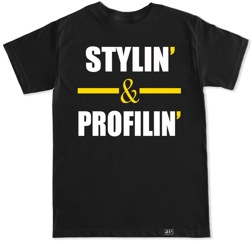 FTD Apparel Men's Stylin and Profilin Ric Flair T-Shirt - Vintage Wrestling Graphic Tee for Casual Wear & Fan Gifts