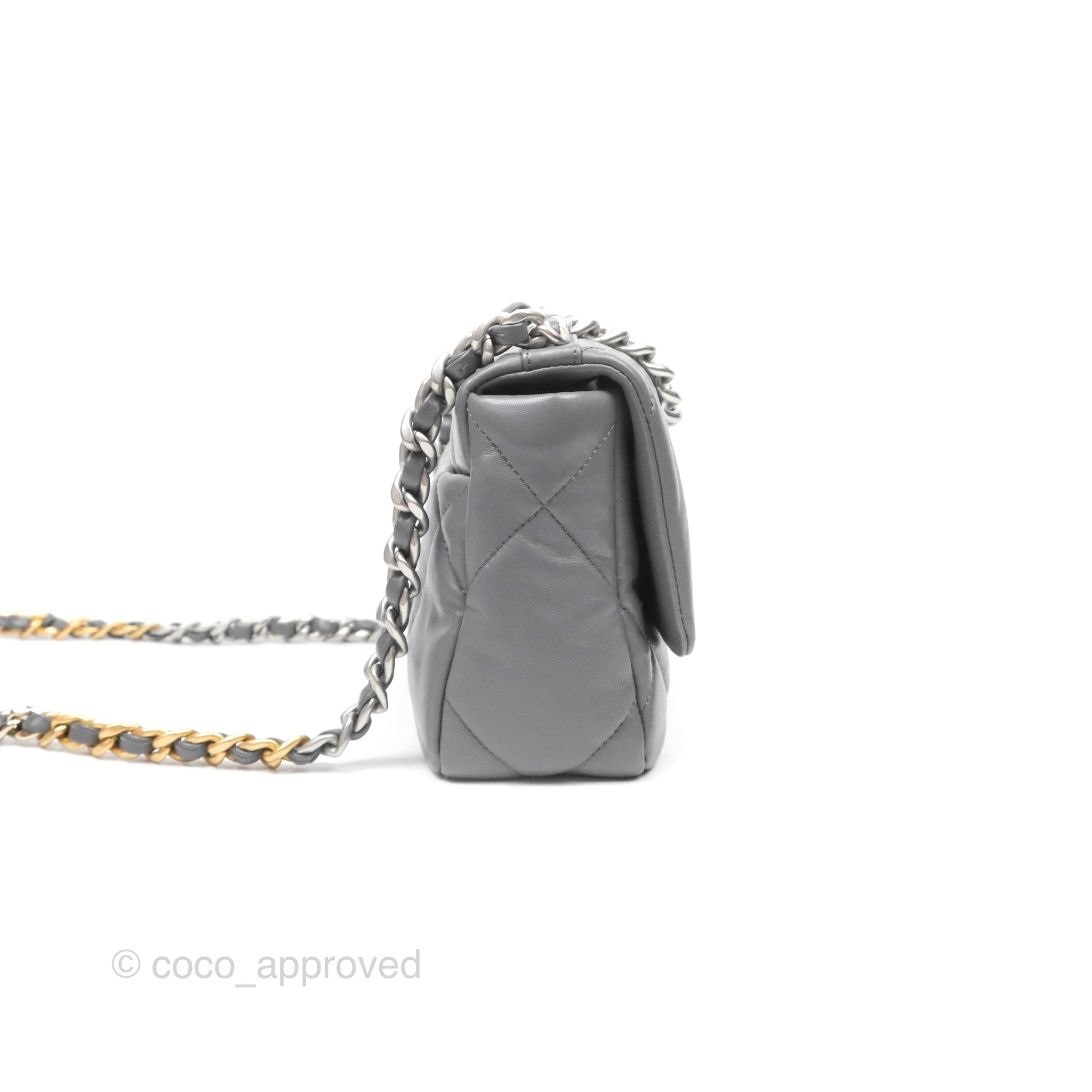 Chanel 19 Small Handbag in Dark Grey with Mixed Hardware - Luxury Crossbody Bag for Women, Perfect for Date Night & Evening Events