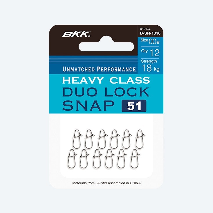 BKK Duolock Snap 51 - Premium Fishing Snap Swivel for Saltwater & Freshwater - Ideal for Lure Fishing, Trolling & Casting