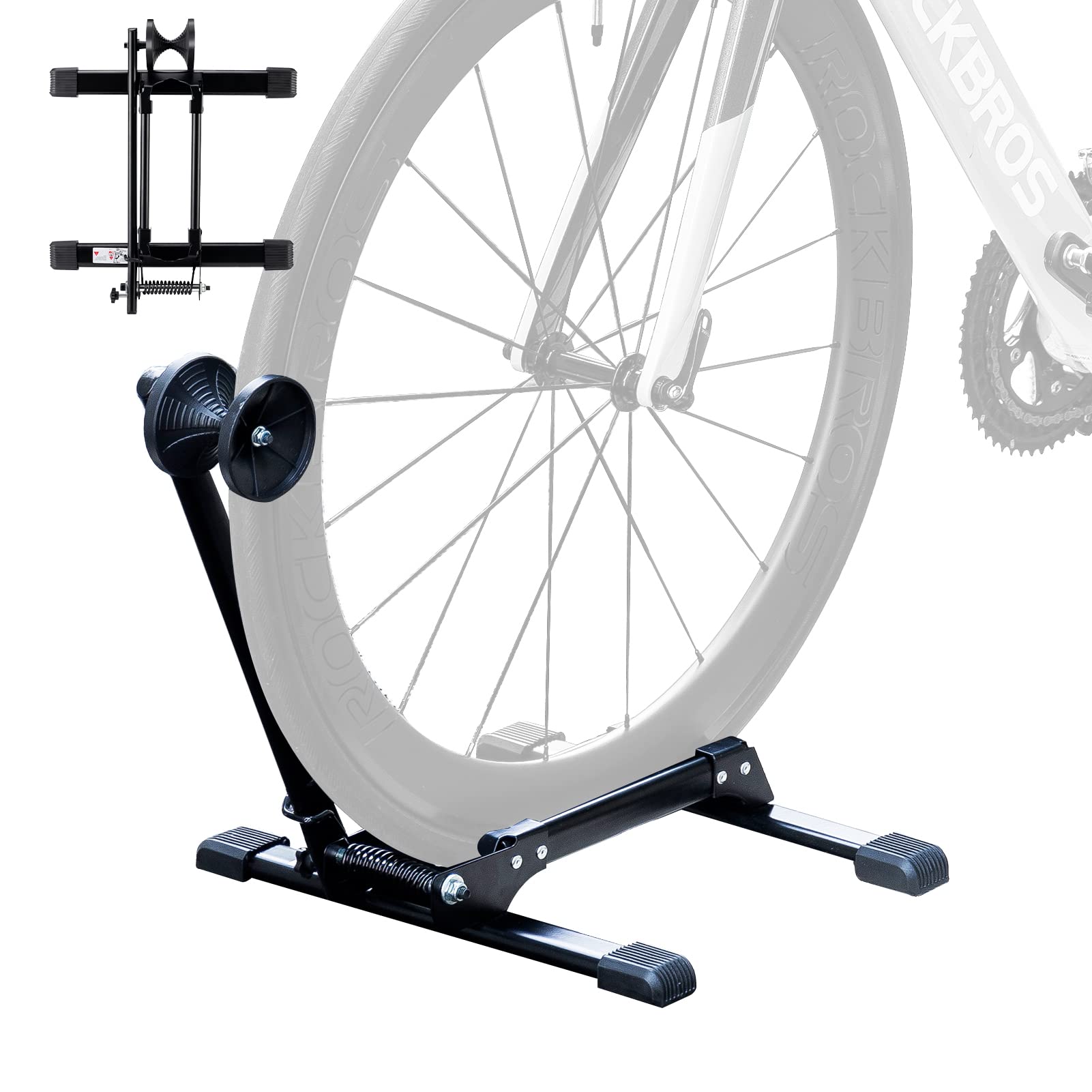 ROCKBROS Heavy Duty Bike Stand - Stable Floor Bike Storage Rack for Mountain & Road Bikes - Indoor/Outdoor Bicycle Parking Stand - Perfect for Garage, Shed, or Patio Organization