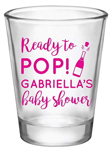 Personalized Baby Shower Favors - Custom Shot Glasses for Baby Showers, Gender Reveals & Sprinkle Parties - Ready to Pop Babyette Gifts - Perfect for Diaper Parties & Celebrations - Great for Party Decorations & Unique Keepsakes