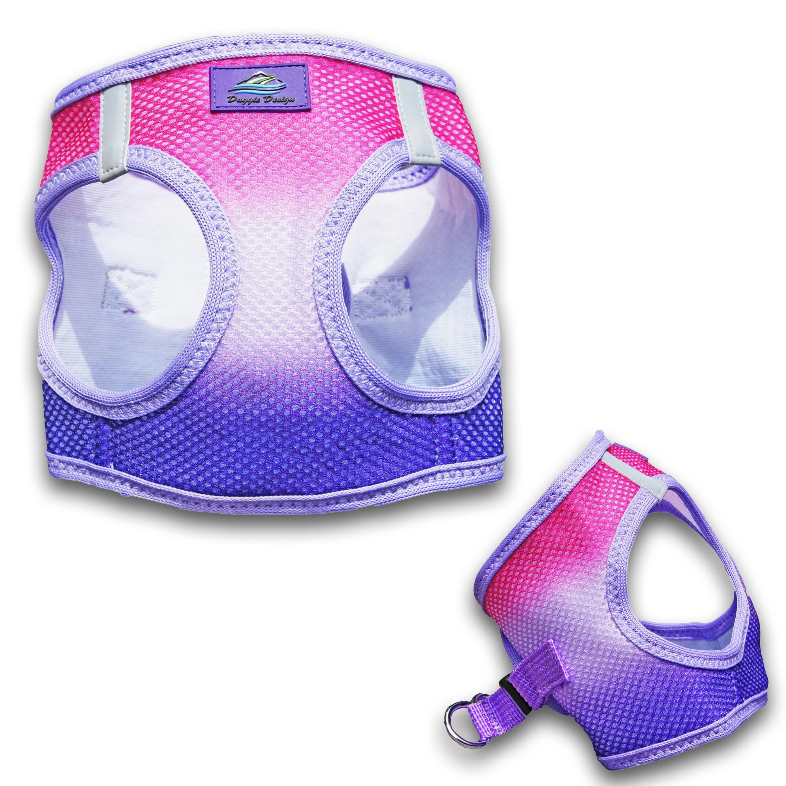 Doggie Design No-Choke Dog Harness - Breathable Mesh Polyester Pet Vest with Easy Step-in Design for Small, Medium & Large Dogs - Raspberry Sundae Color XL - Perfect for Walking, Hiking & Outdoor Adventures
