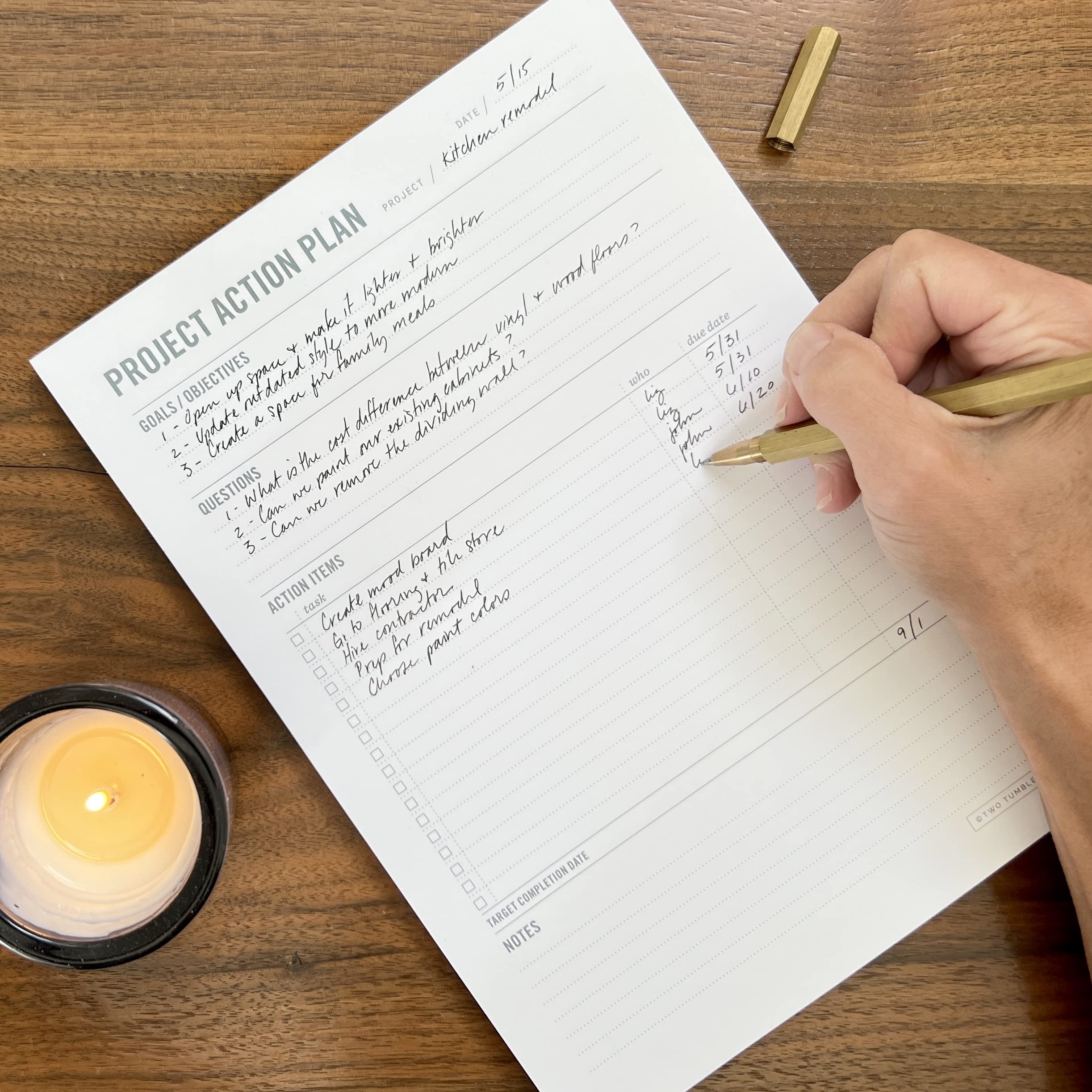 Two Tumbleweeds Project Planner Notepad - 7 x 10