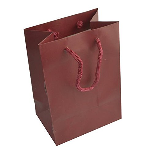 100 Small Burgundy Gift Bags for Party Favors, Wedding, Birthday & Holiday Gifts - Elegant Paper Favor Pouches for Candy, Jewelry & Small Presents