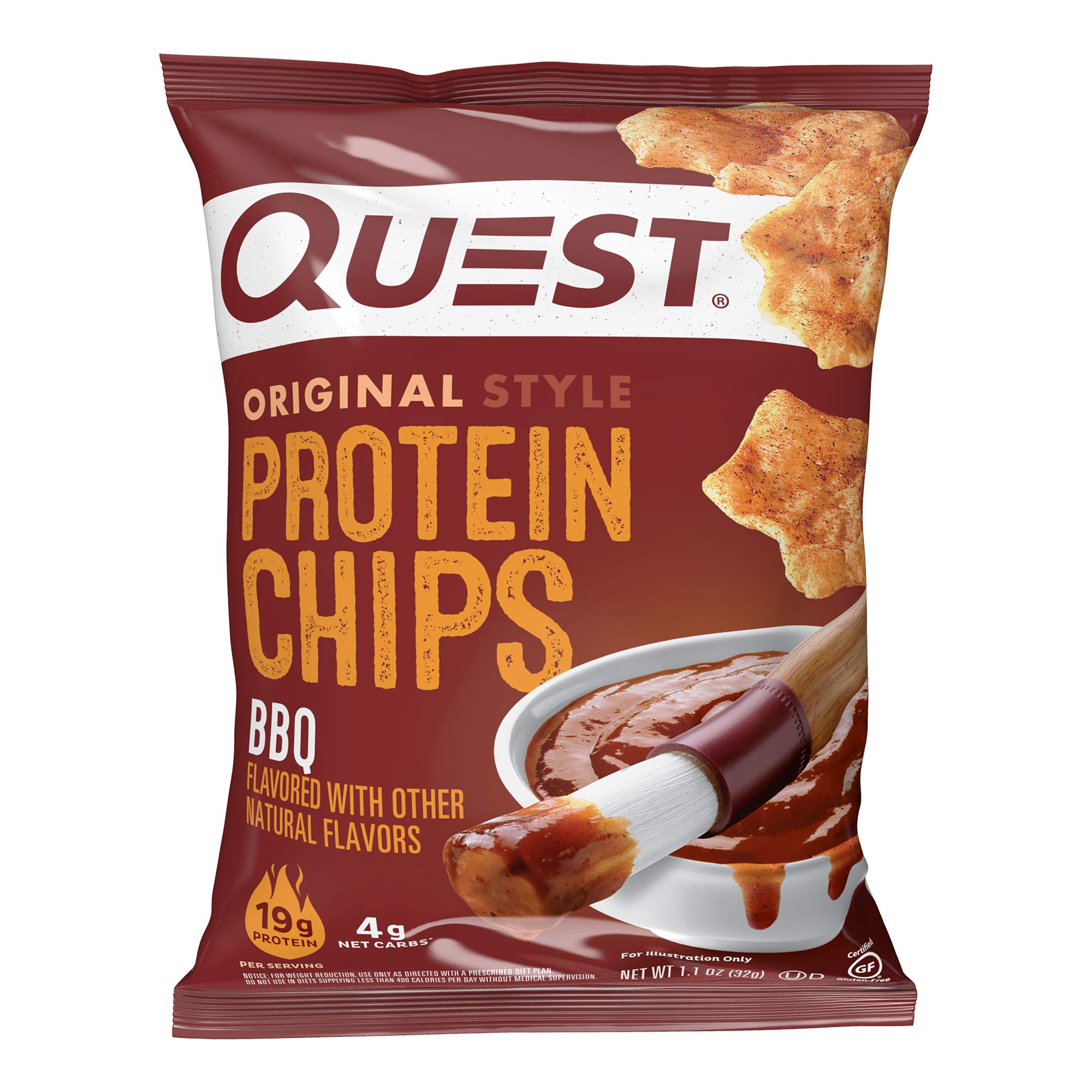 Quest Nutrition High Protein Low Carb BBQ & Nacho Cheese Protein Chips - 1.1oz (Pack of 12) - Keto Friendly Snacks for Weight Loss, Gym Recovery & Healthy On-The-Go Lifestyle