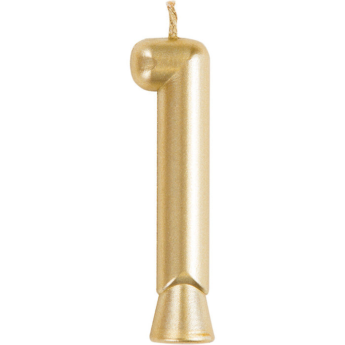 12-Piece Bulk Gold Number 1 Candles for Birthday Parties, Weddings & Special Events - Long-Lasting Decorative Candles for Celebrations
