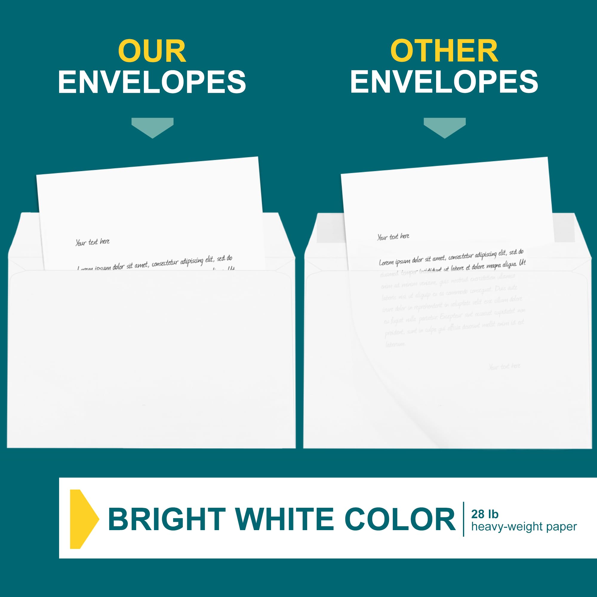 6x9 Booklet Envelopes 250 Pack - Heavy Duty 28lb White Mailing Envelopes with Gummed Seal, Open Side Design - Perfect for Business Correspondence, Catalogs, Newsletters and Direct Mail Marketing