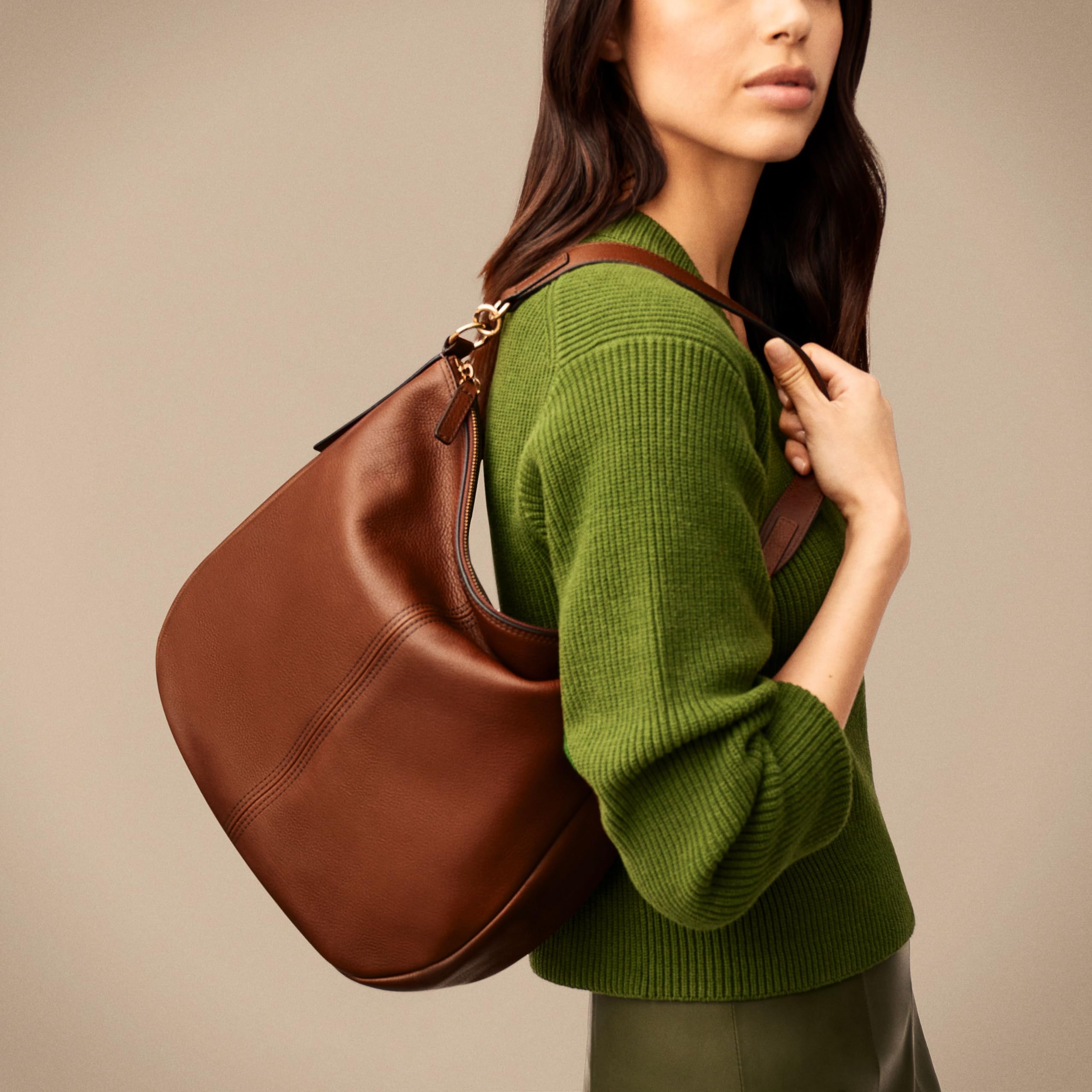 Fossil Women's Jolie Leather Hobo Purse Handbag - Brown Crossbody Bag for Everyday Use | Model ZB1434200 | Perfect for Work, Travel & Casual Outings