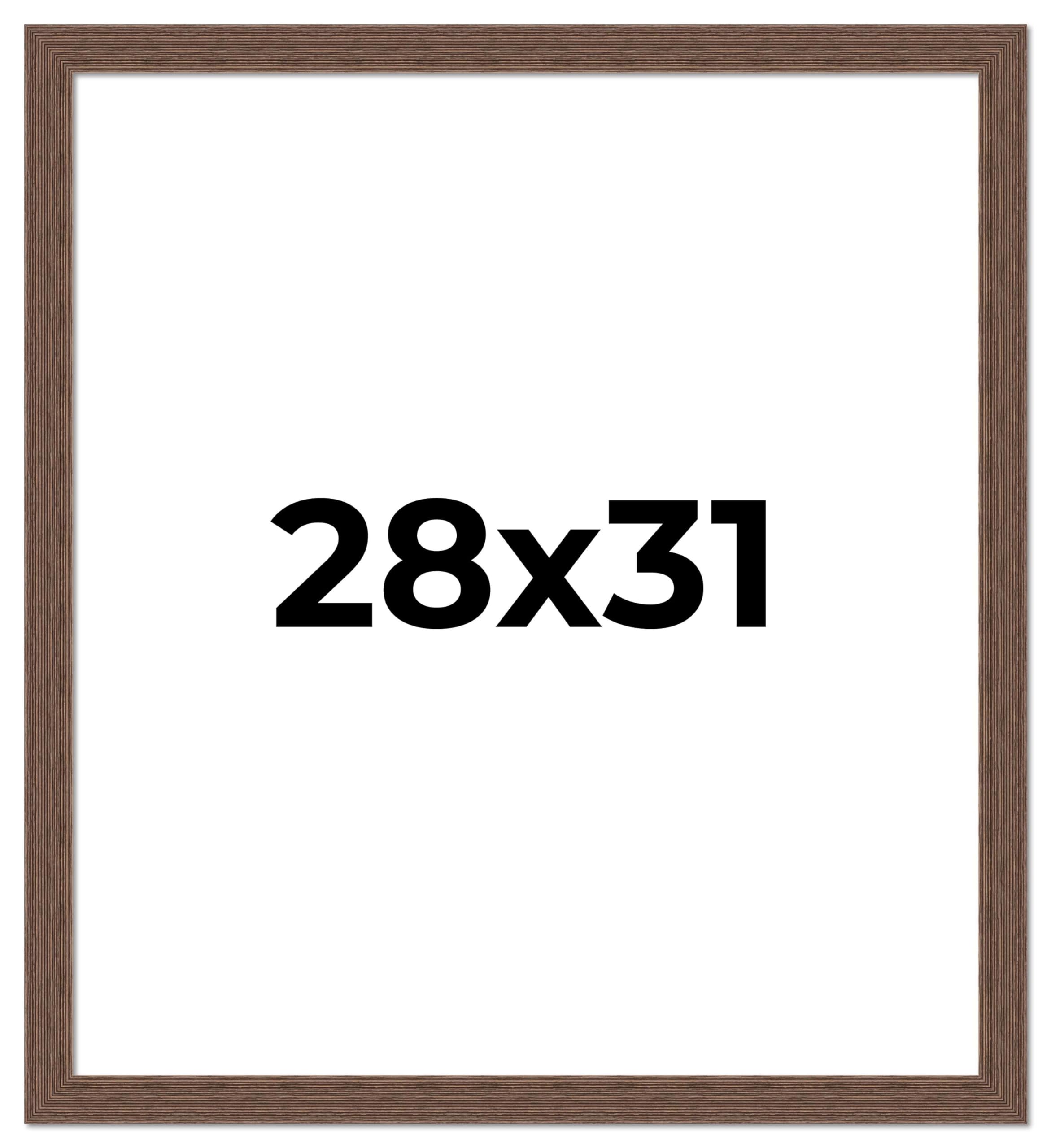 28x31 Inch Distressed Brown Barnwood Picture Frame - Rustic Farmhouse Photo Display with Shatterproof UV Acrylic & Acid-Free Backing - Perfect for Wall Art, Family Photos, and Home Decor