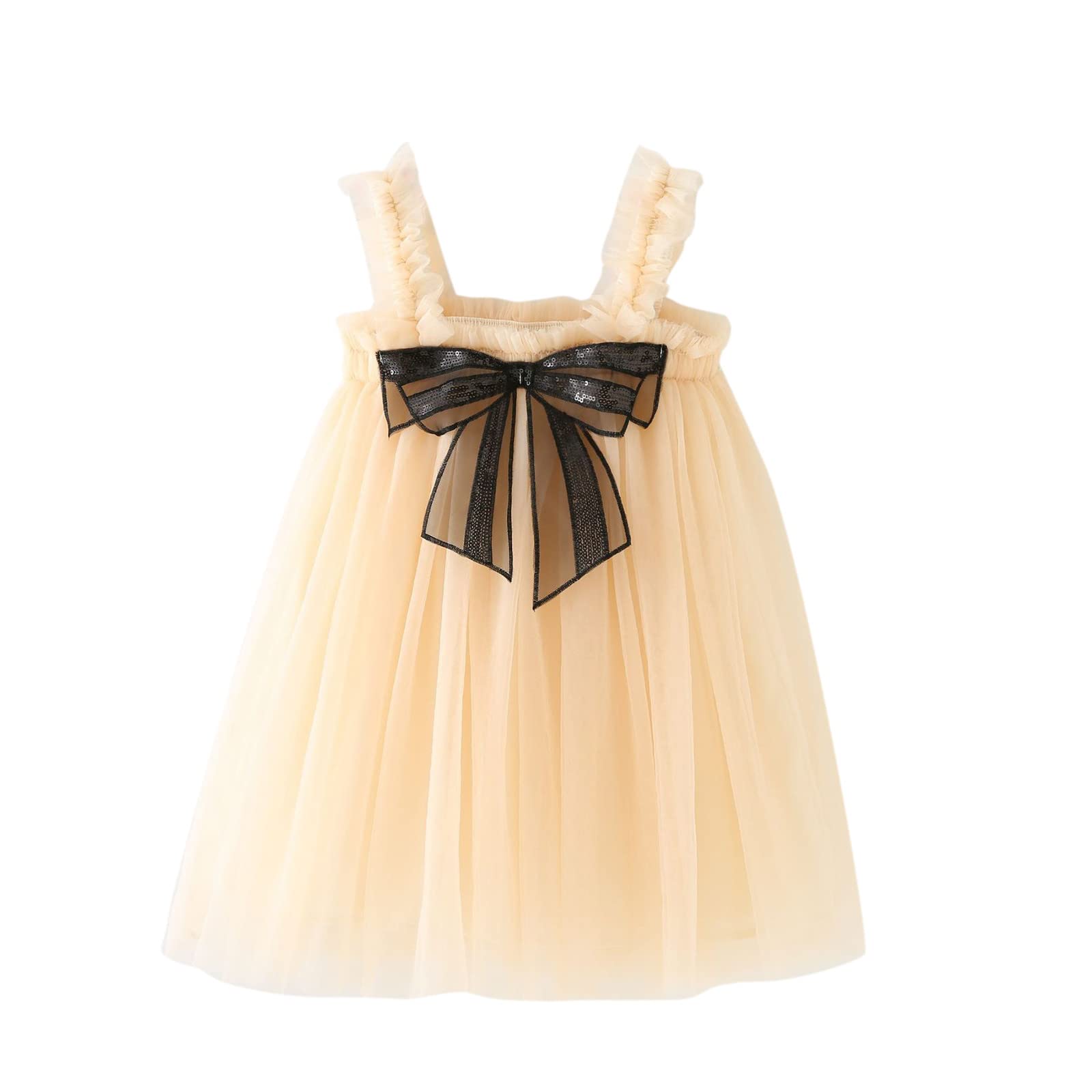 Sparkly Sequin Bowknot Tutu Dress for Toddler Girls - Sleeveless Layered Tulle Princess Party Dress for Summer | Perfect for Birthday Parties, Pageants & Special Occasions