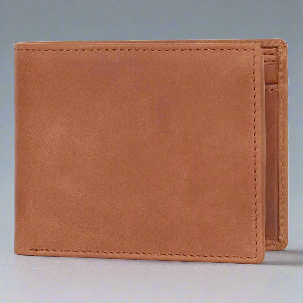 Men's 8 Card Slot Genuine Leather Wallet - Slim RFID Blocking Bifold Wallet for Everyday Use & Travel