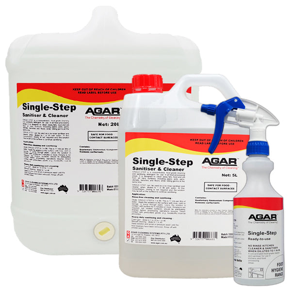 Premium Agar Single Step Food Grade Sanitizer & Cleaner - USDA Approved, Non-Toxic Disinfectant for Kitchen, Restaurant & Food Processing - Ideal for Countertops, Utensils & Food Contact Surfaces