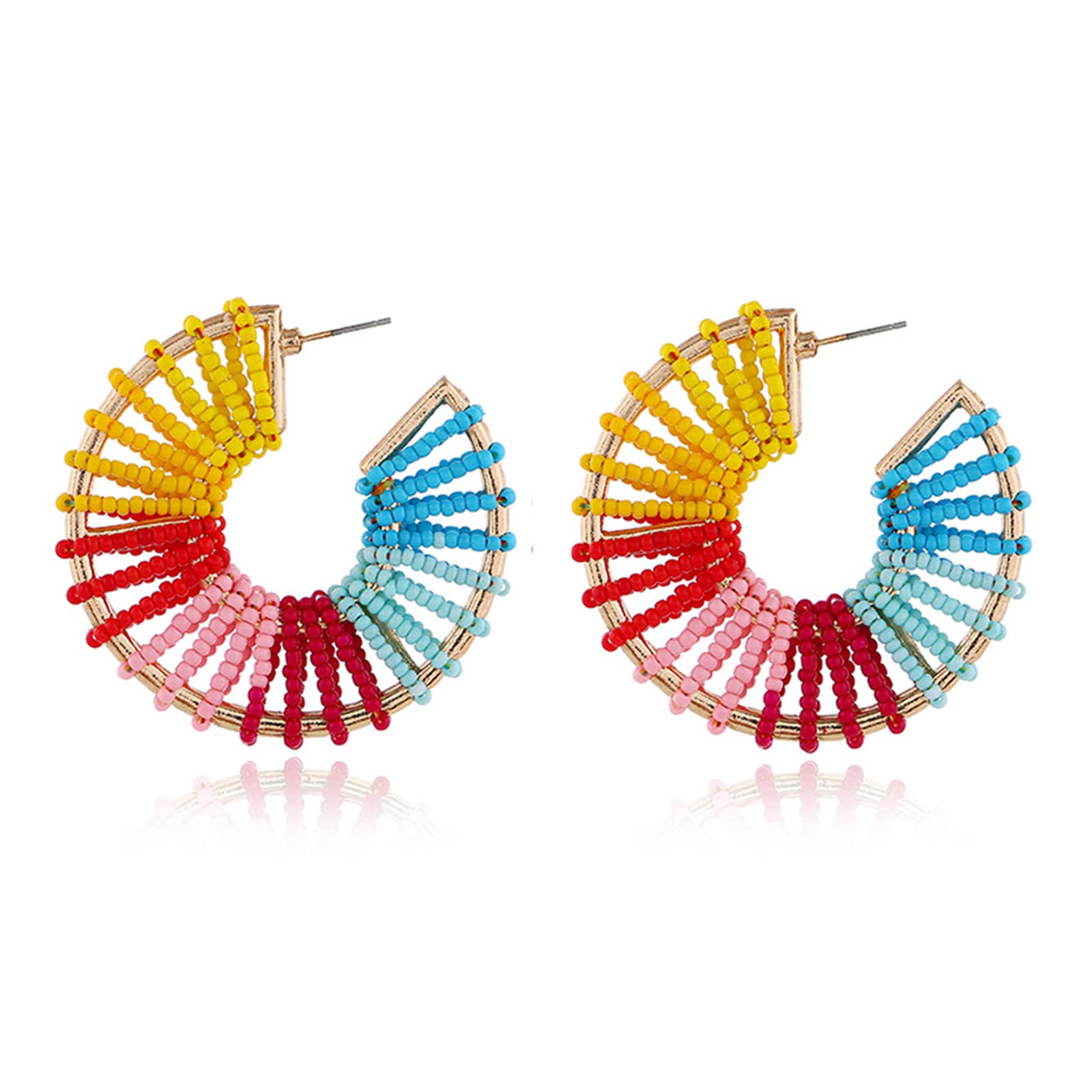 Boho Hoop Earrings for Women | Turquoise Statement Earrings | Vintage Western Jewelry | Colorful Bohemian Earrings for Teen Girls | Perfect for Festivals, Parties & Everyday Wear