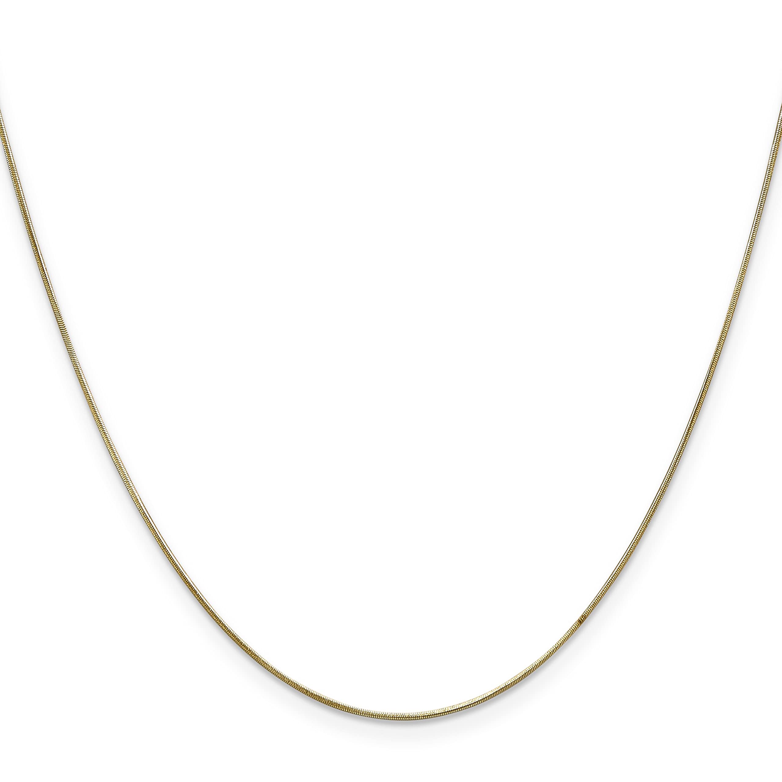FindingKing 14K Gold .8mm Round Snake Chain Necklace 16 Inch - Elegant Dainty Jewelry for Women, Perfect Gift for Birthday, Anniversary & Valentine's Day