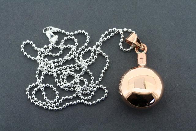 Copper Perfume Pendant Necklace with 80cm Ball Chain - Elegant Circle Design for Women, Perfect for Daily Wear, Parties, and Gifts