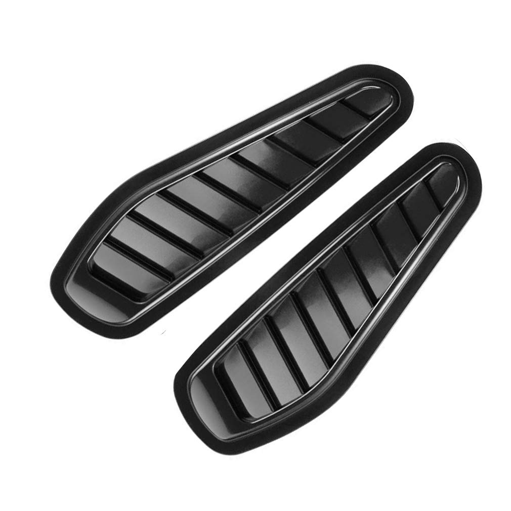 2 Pieces Universal Car Intake Scoop Turbo Bonnet Vent Cover - Black Air Flow Intake Decorative Hood Scoop for All Cars & SUVs | Enhances Engine Cooling & Adds Sporty Style to Your Vehicle