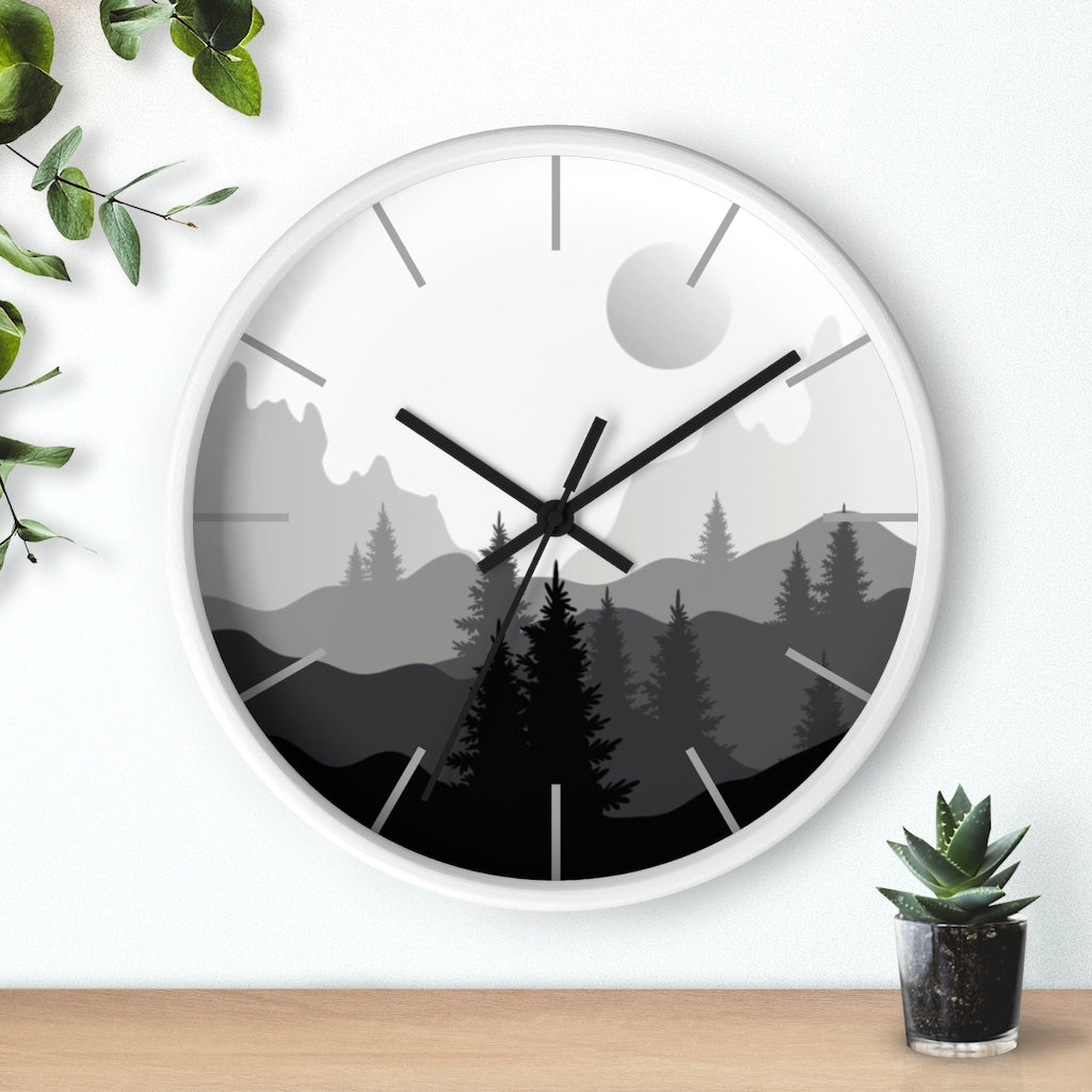 Full Moon Forest Wall Clock - Modern Home Decor for Living Room, Bedroom & Office - Silent Non-Ticking Battery Operated