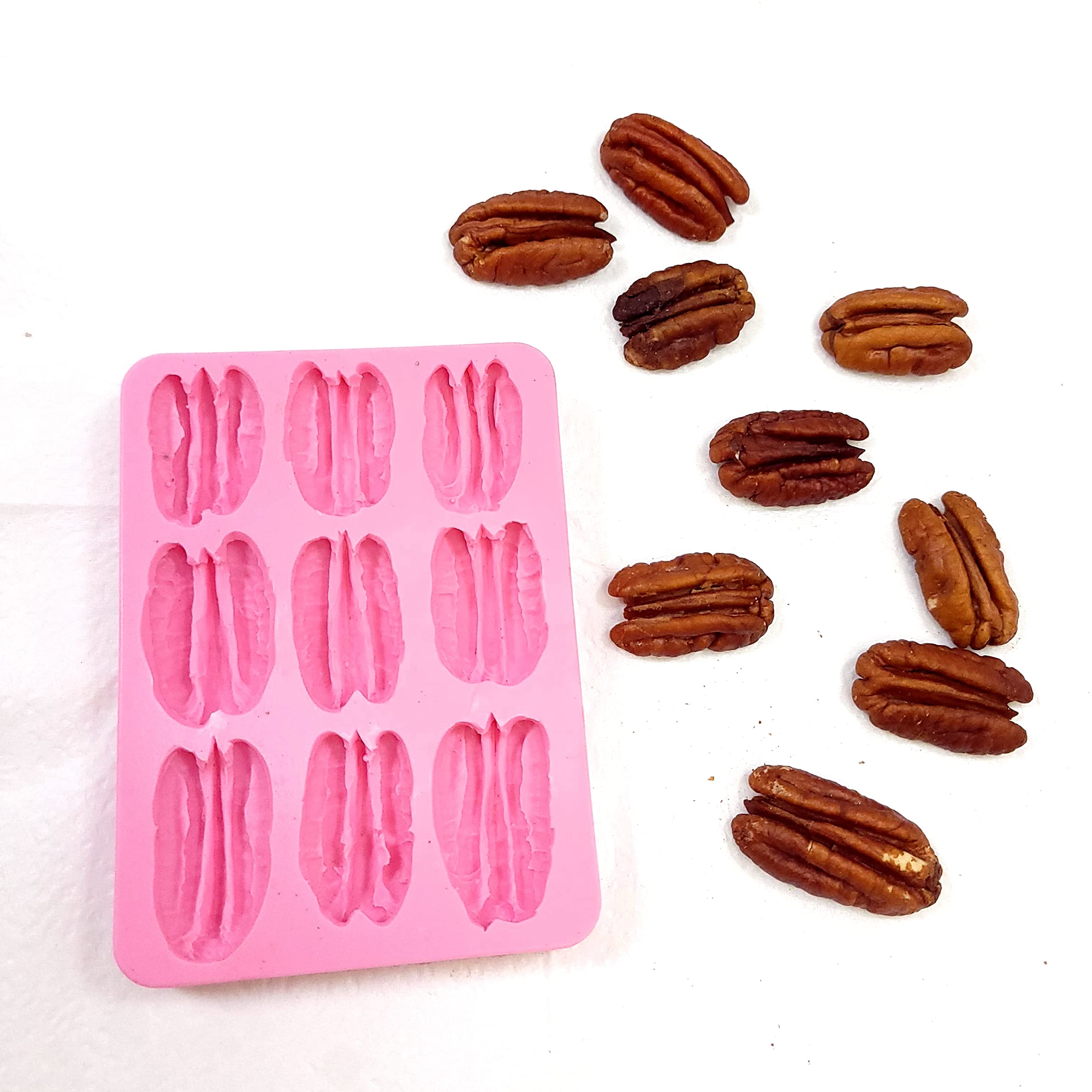 Premium 9-Cavity Pecan Silicone Mold for Soap, Wax Melts & Candles - Food-Grade Baking Mold - Realistic Pecan Design for DIY Crafts & Home Decor
