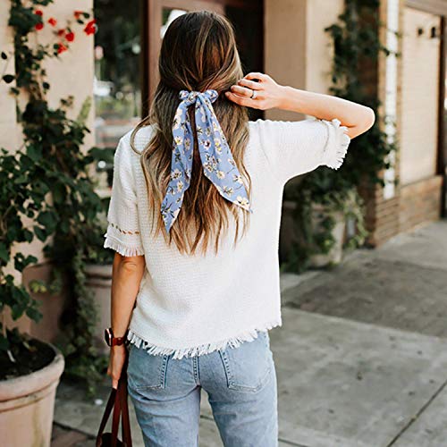 Flower Print Ribbon Hair Scarf Band Set of 4 - Stylish Hair Accessories for Women & Girls | Perfect for School, Parties & Everyday Fashion