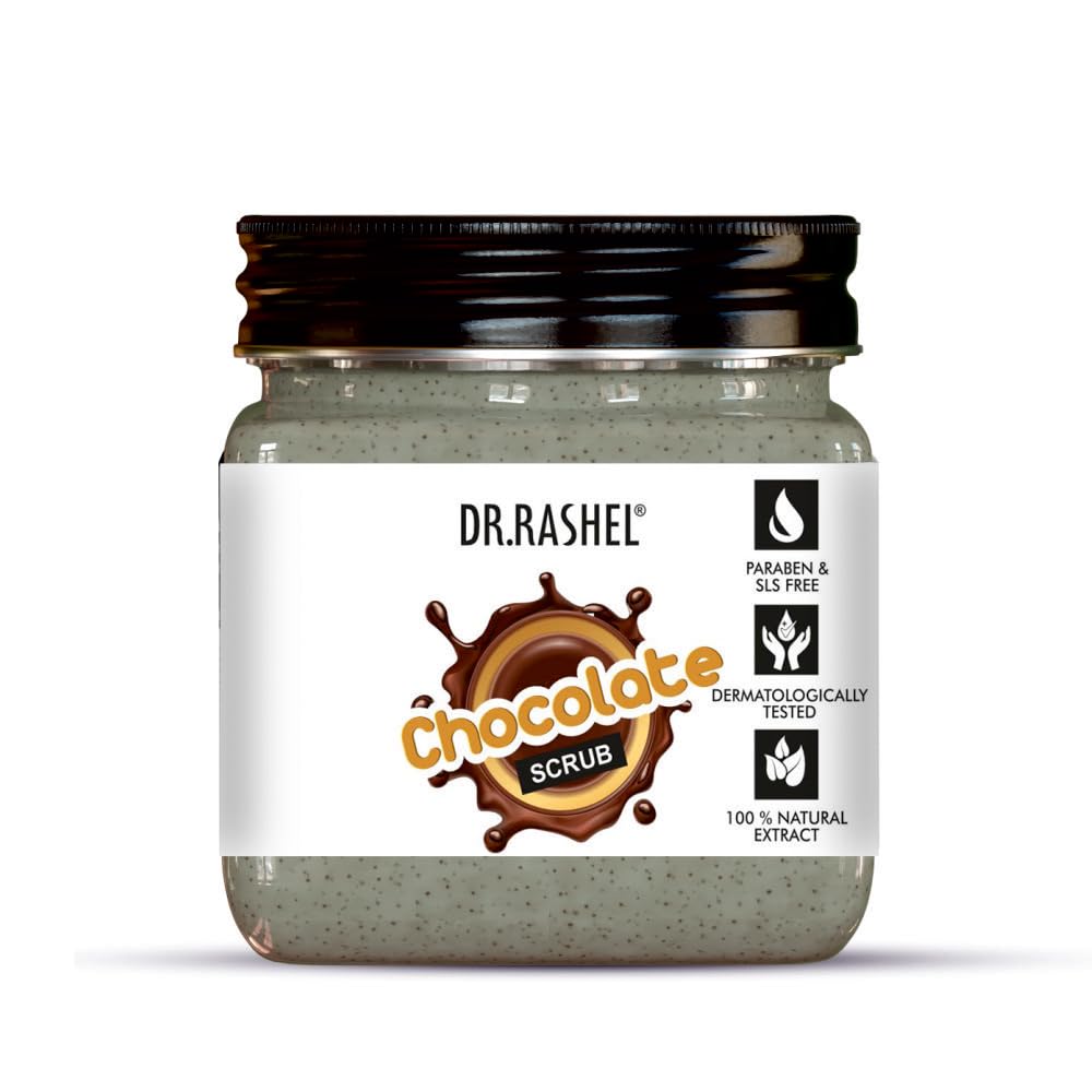 Dr. Rashel Chocolate Body Scrub for Dark Spots - Brightening & Moisturizing Exfoliator for Smooth, Glowing Skin (380ml) - Perfect for Post-Shower Skincare & Spa Day at Home