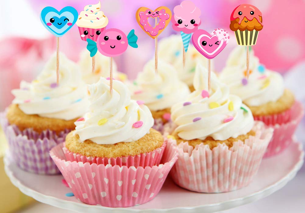 WaaHome 207pcs Valentine's Day Stickers for Kids - Smile Face, Heart, Ice Cream & Cupcake Stickers Bulk Pack | Perfect for Classroom Crafts, Party Favors, Scrapbooking & DIY Projects