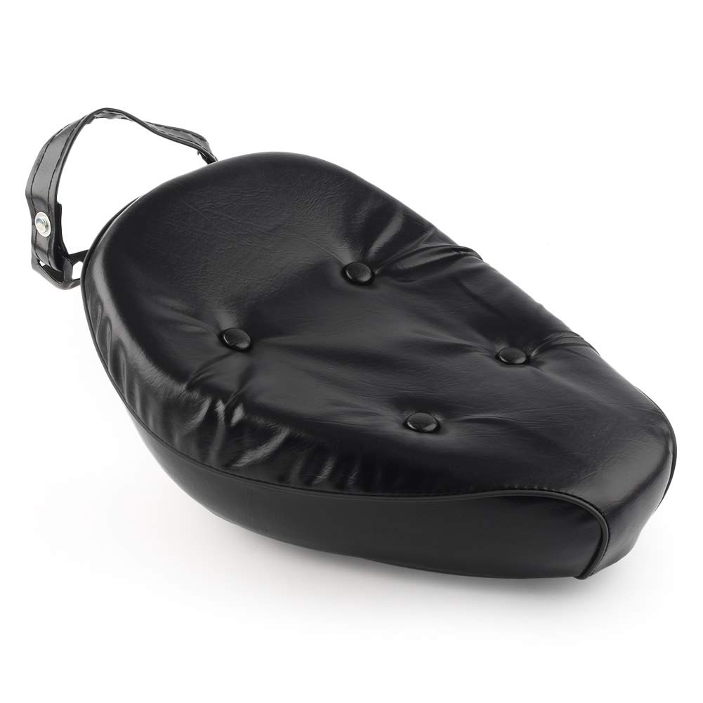 Premium PU Leather Motorcycle Seat Pad for Honda Rebel CMX250 CA250 (1986-2012) - Black - Comfortable Solo & Pillion Riding for Long Distance Cruising