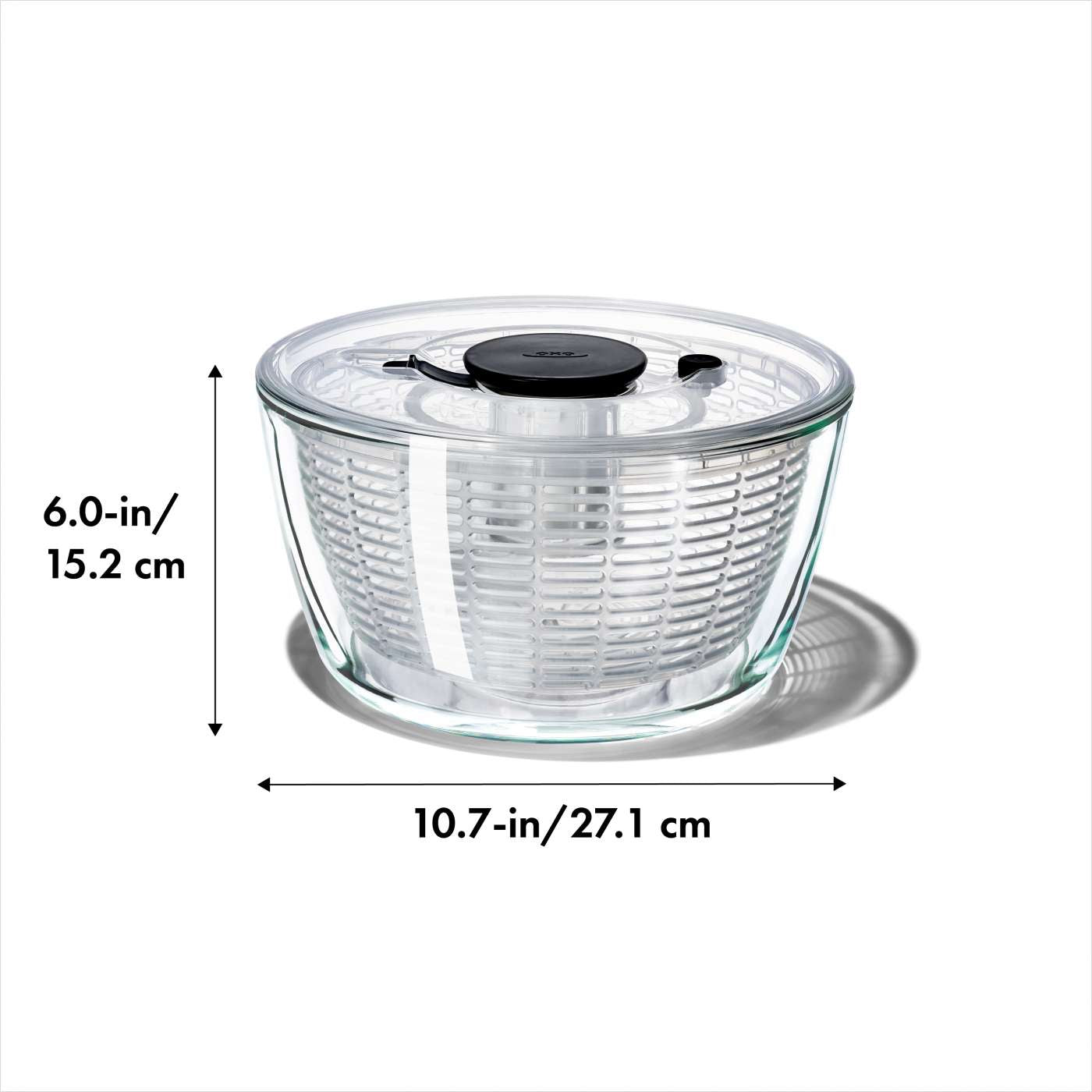 Premium Glass Salad Spinner - Large BPA-Free Kitchen Tool for Washing, Drying Greens & Herbs - Perfect for Fresh Salads, Meal Prep & Healthy Eating