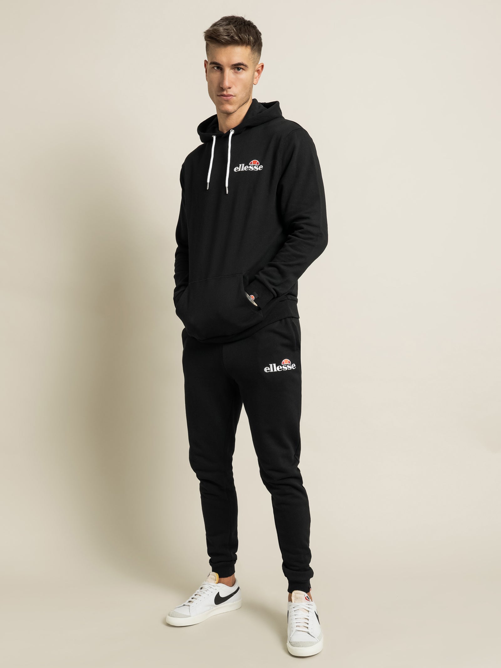 Ellesse Men's Primero Black Hoodie - Stylish & Comfortable Pullover for Casual Wear, Gym & Outdoor Activities