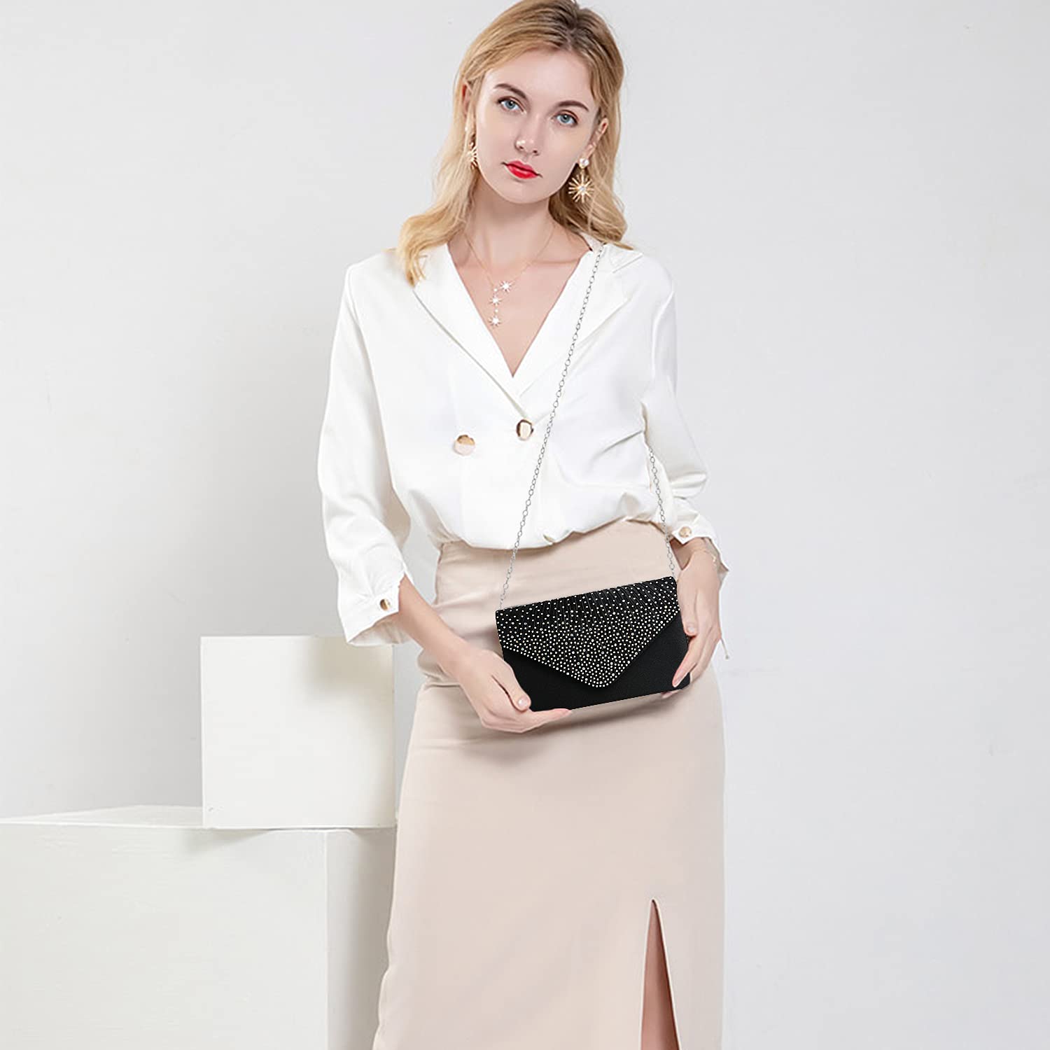Elegant Women's Clutch Purse for Evening, Wedding, Party & Prom | Crossbody Handbag for Formal Events & Cocktail Nights | Perfect for Date Night, Bridal Shower & Special Occasions