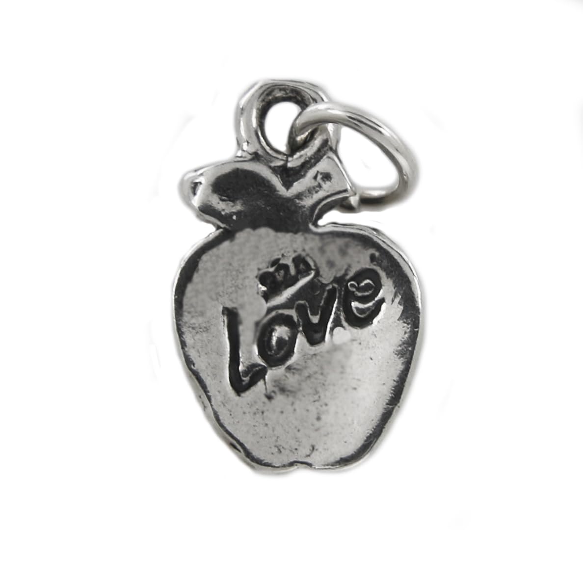 Oxidized Sterling Silver Fruit of the Spirit Apple Love Charm Pendant - Perfect for Necklaces, Bracelets & Christian Jewelry Gifts