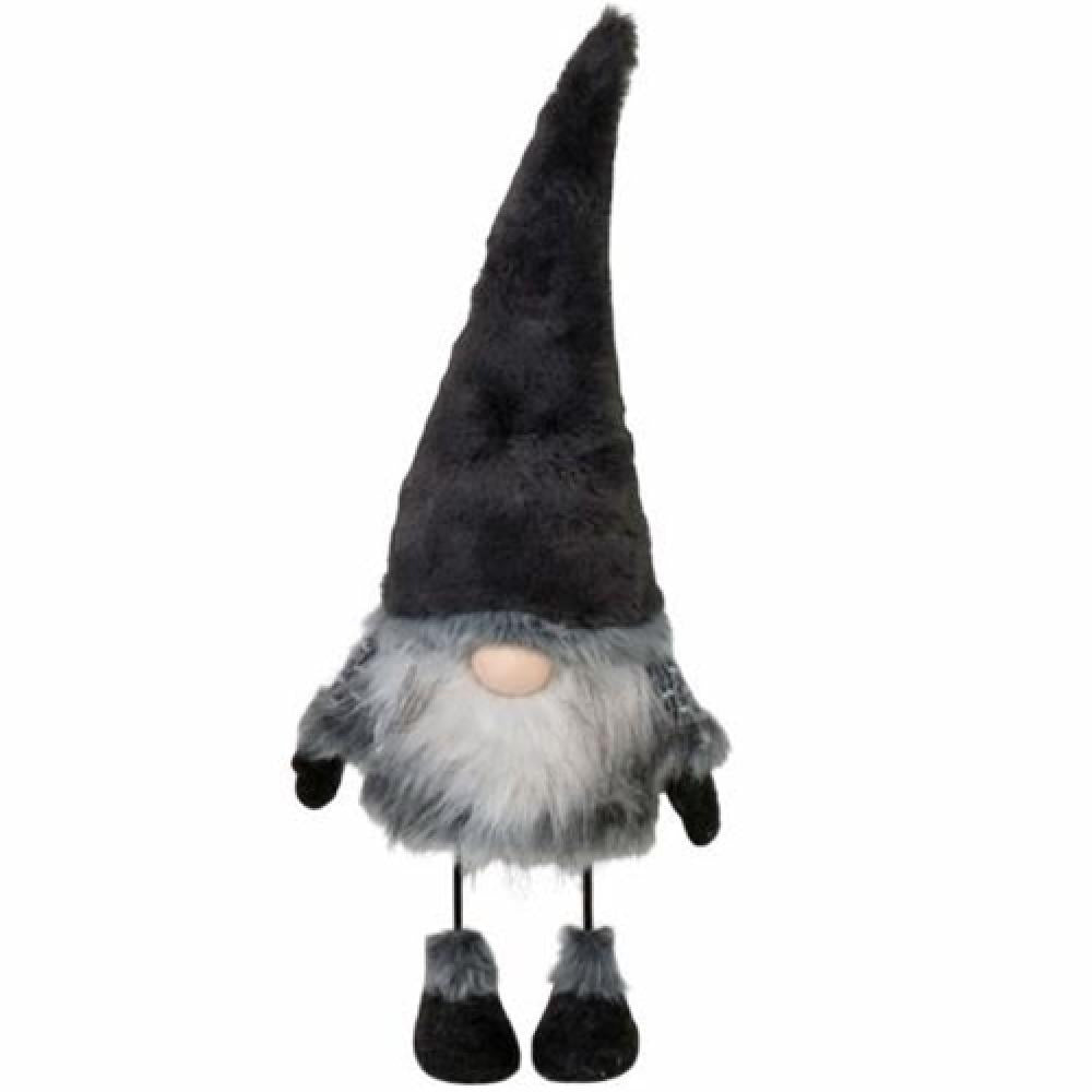 Small Gray Wobble Santa Gnome - Christmas Decoration for Home, Office & Gift Giving | Festive Tabletop Decor for Holidays