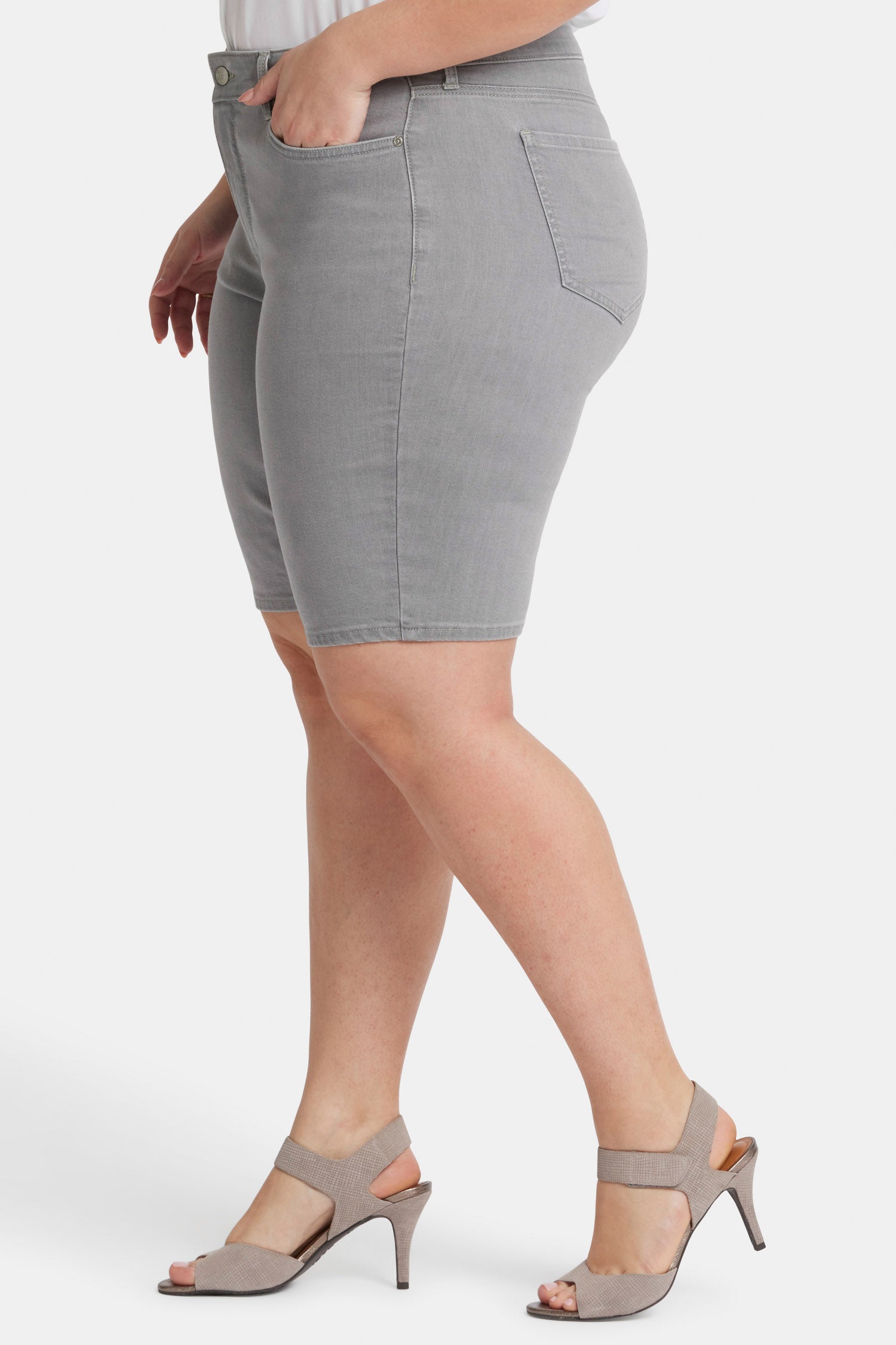 Briella 11 Inch Denim Shorts for Women - Plus Size High Waisted Stretch Shorts with Pockets | Perfect for Summer, Casual Wear & Vacation Outfits