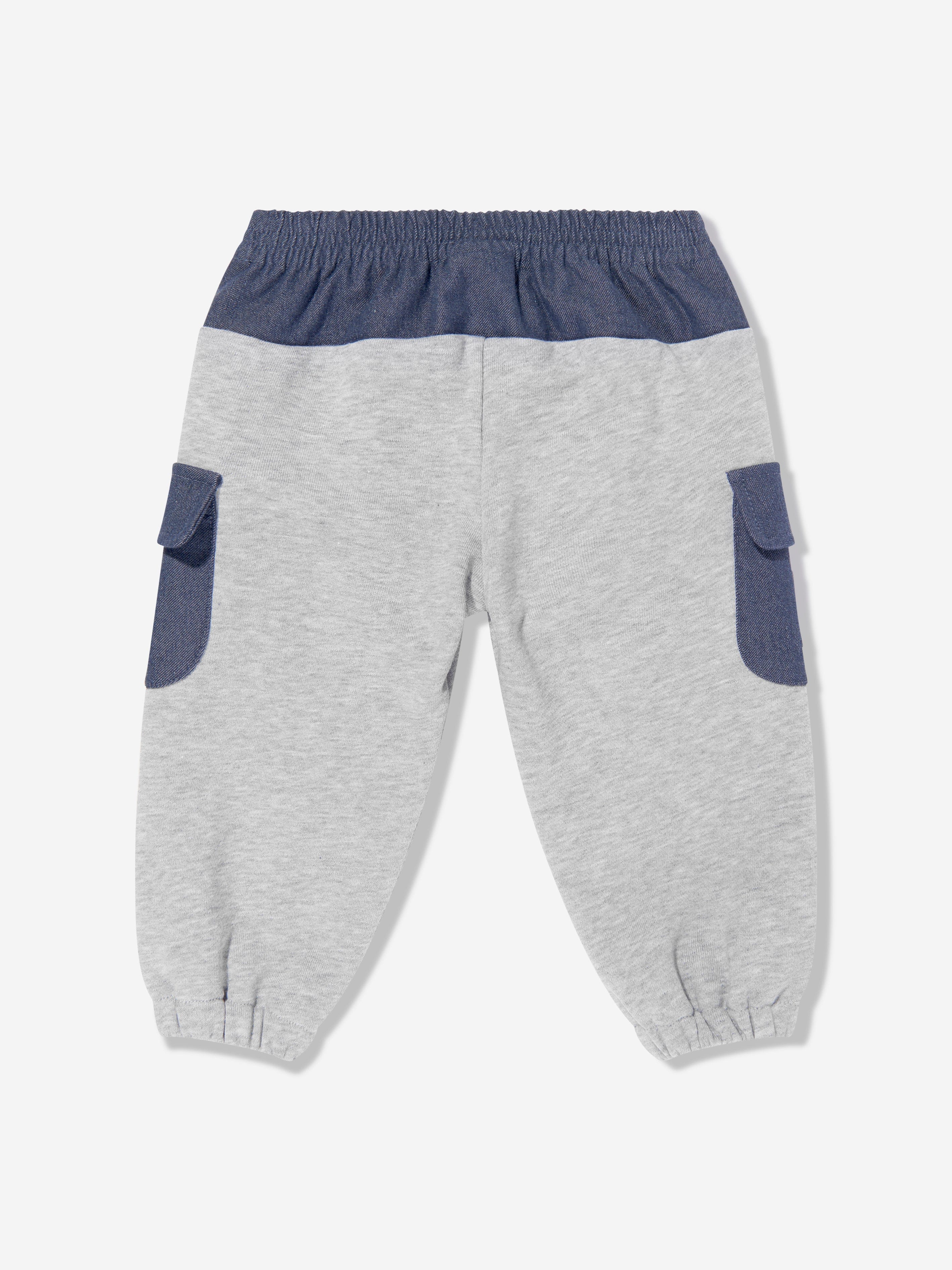 Baby Boys Grey Denim & Jersey Jogger Pants - Comfortable Casual Playwear for Toddlers & Infants | Perfect for Playdates, Daycare & Outdoor Activities